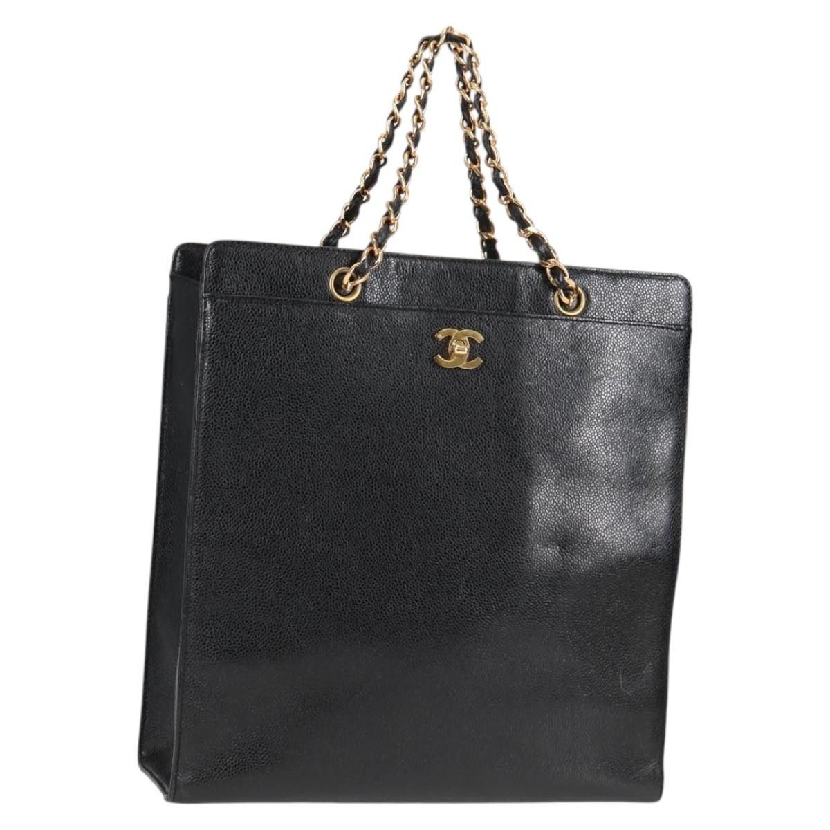 Chanel Chanel Vintage CC Lock Pocket Chain Tote Caviar Size ONE SIZE - 21 Thumbnail