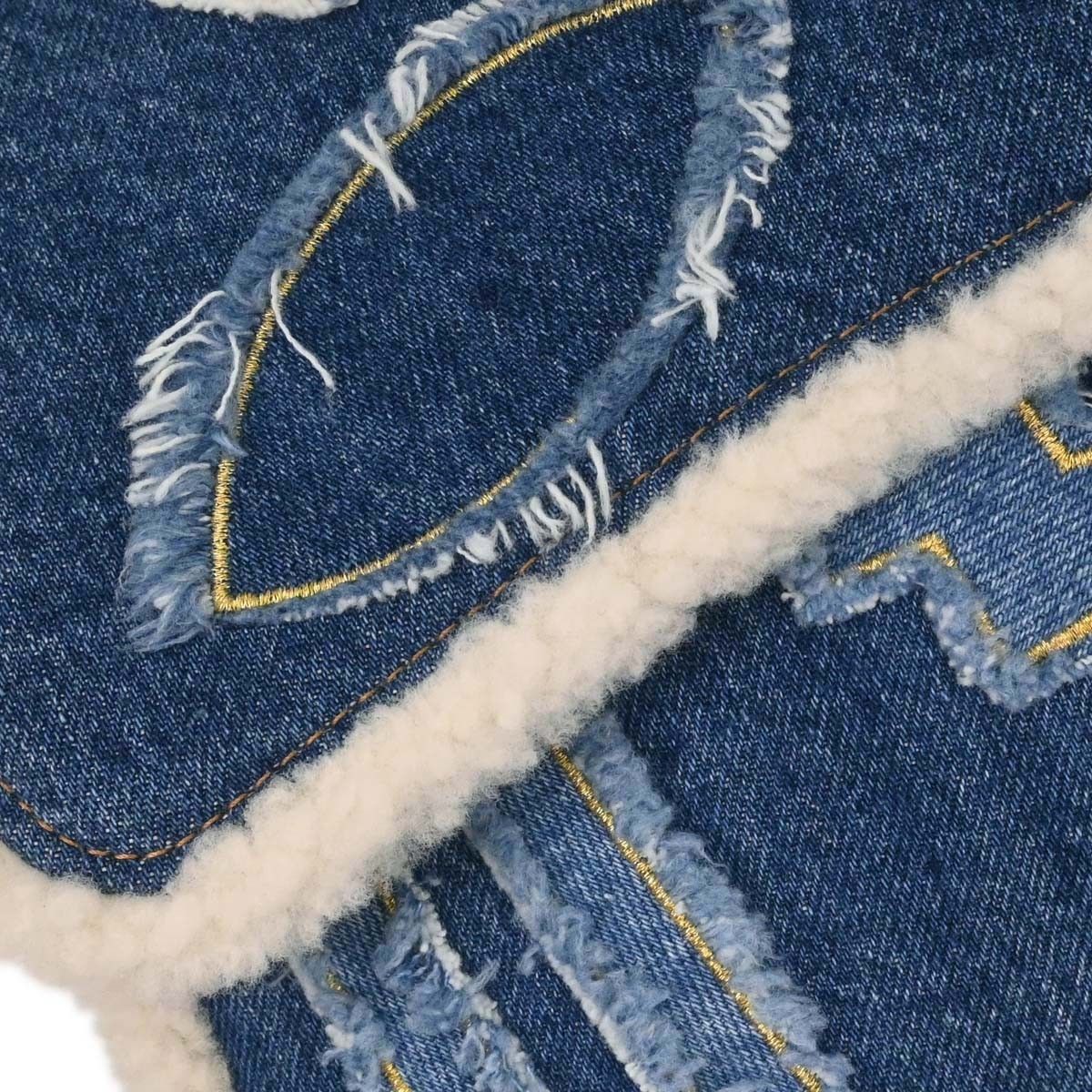Chanel Chanel Egyptian Hieroglyph Flap Bag Denim and Shearling Size ONE SIZE - 8 Thumbnail