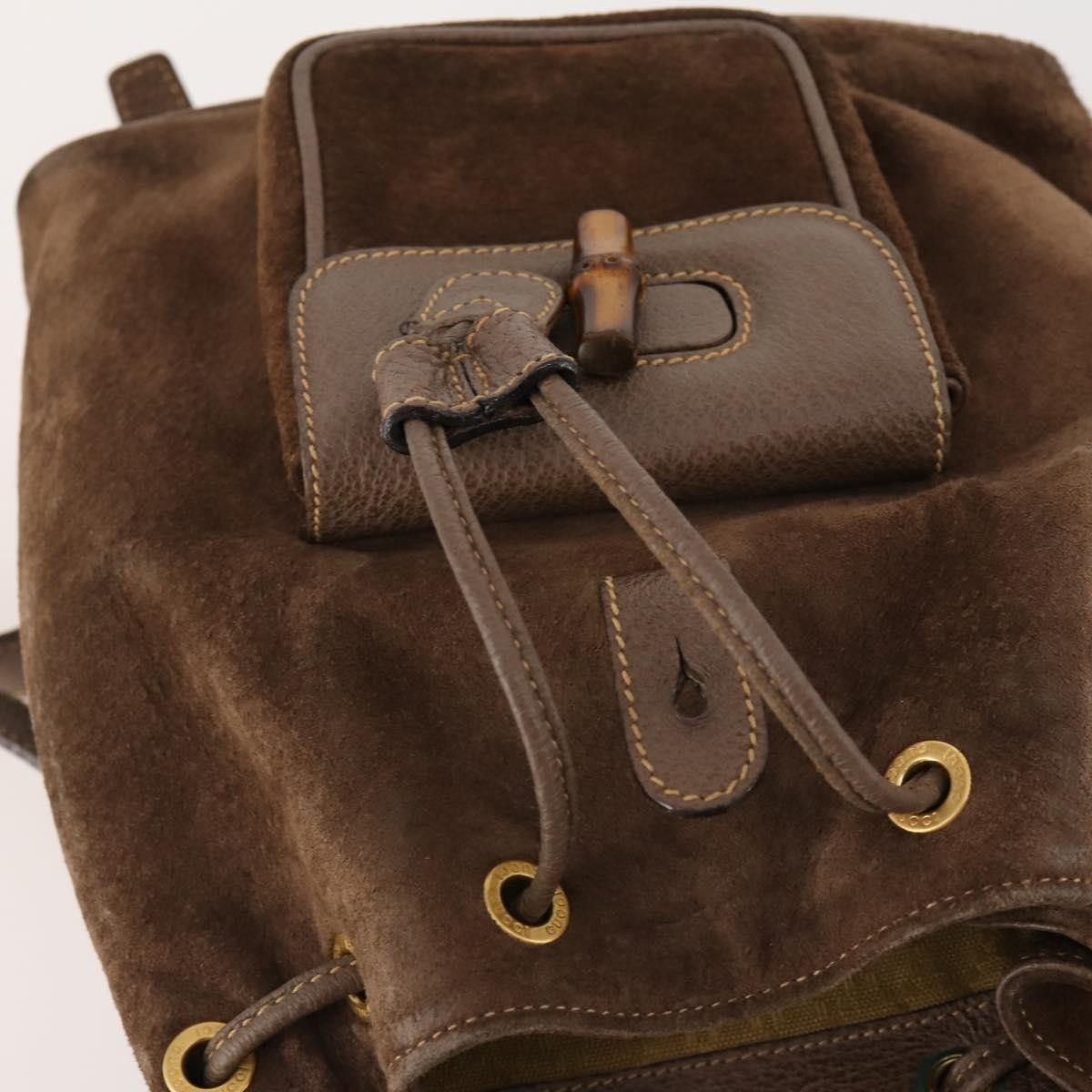 Gucci Gucci Gucci bamboo backpack daim Size ONE SIZE - 21 Thumbnail