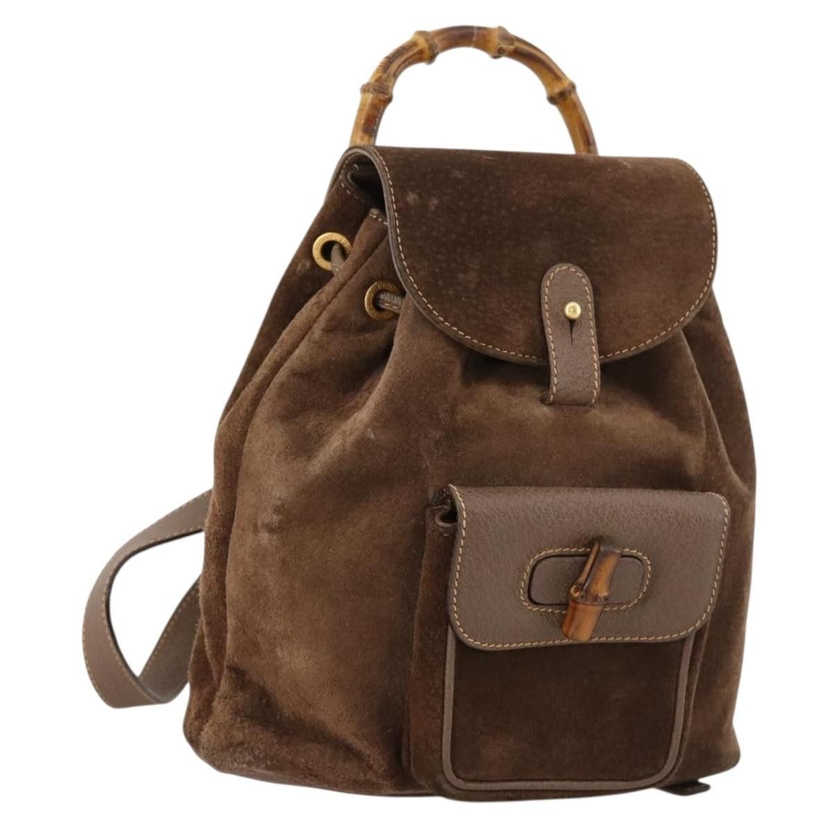 Gucci Gucci Gucci bamboo backpack daim Size ONE SIZE - 13 Thumbnail