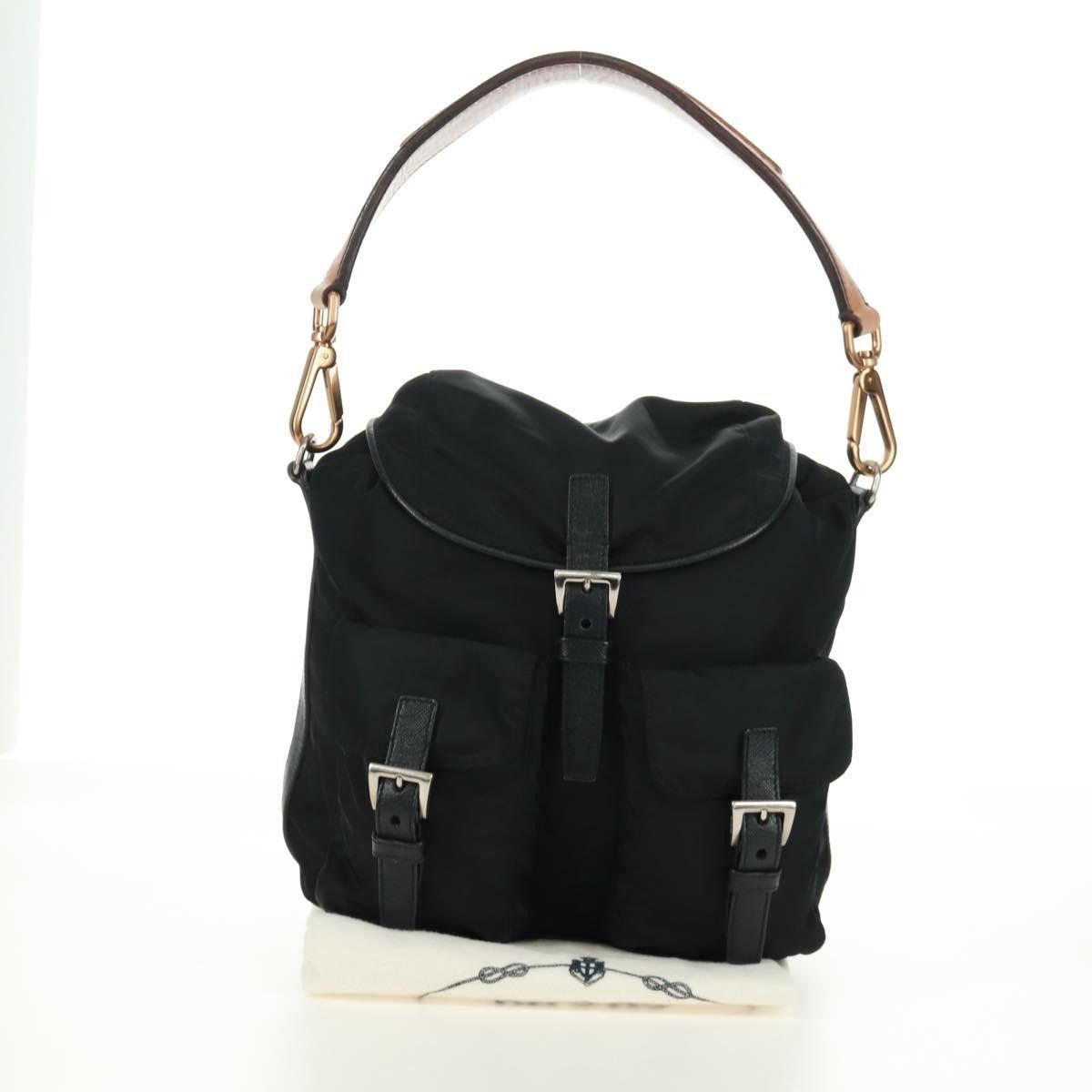 Prada Prada Double Pocket Drawstring Shoulder Bag Tessuto Size ONE SIZE - 14 Thumbnail