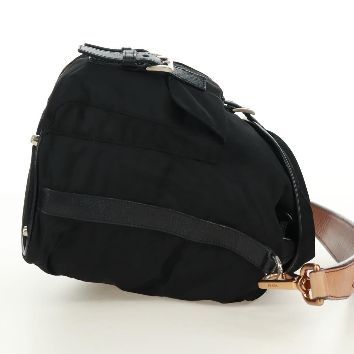 Prada Prada Double Pocket Drawstring Shoulder Bag Tessuto Size ONE SIZE - 4 Thumbnail