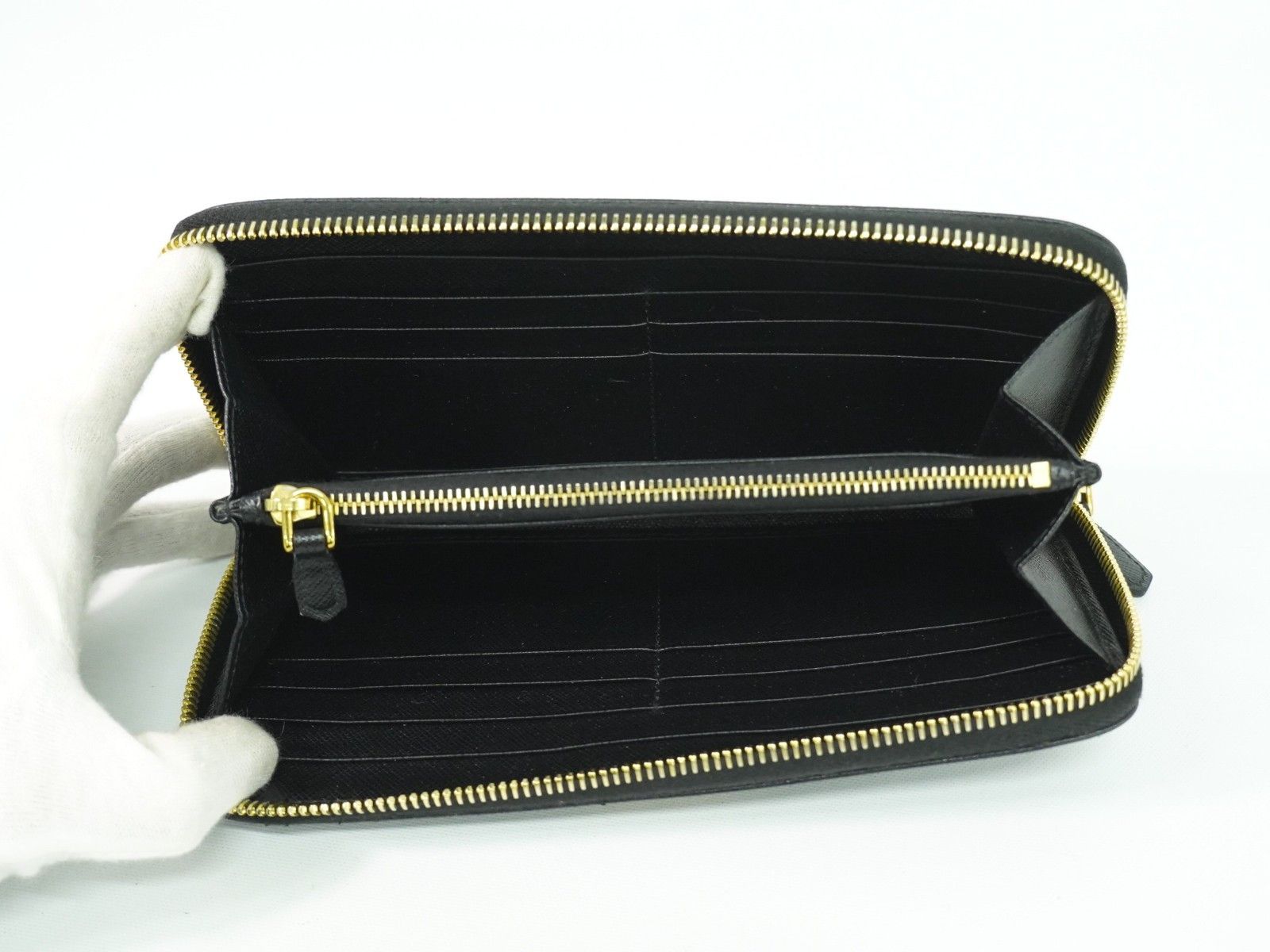 Prada Prada Zip Around Tab Wallet Saffiano Leather Size ONE SIZE - 4 Thumbnail