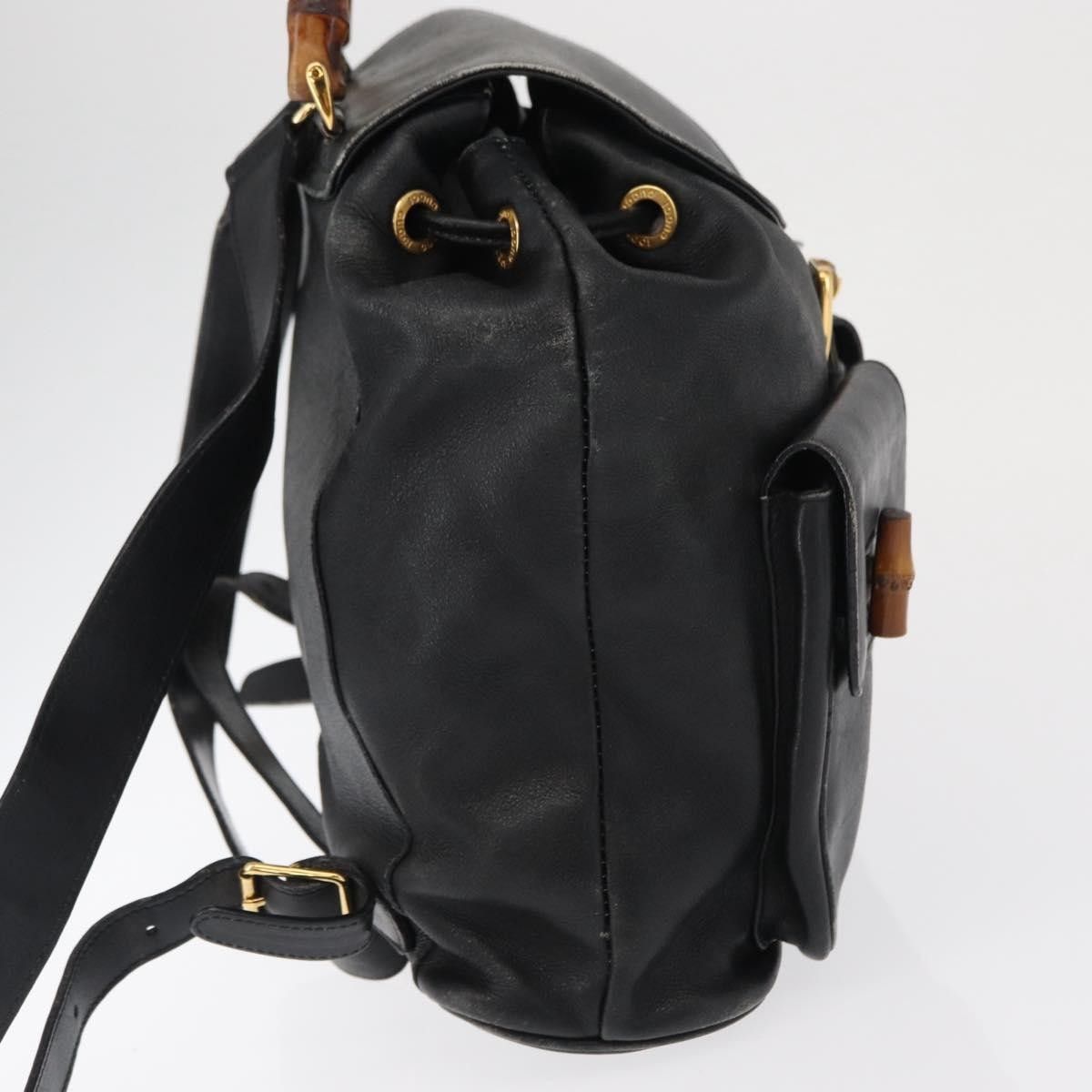 Gucci Gucci Vintage Bamboo Backpack Leather Size ONE SIZE - 4 Thumbnail