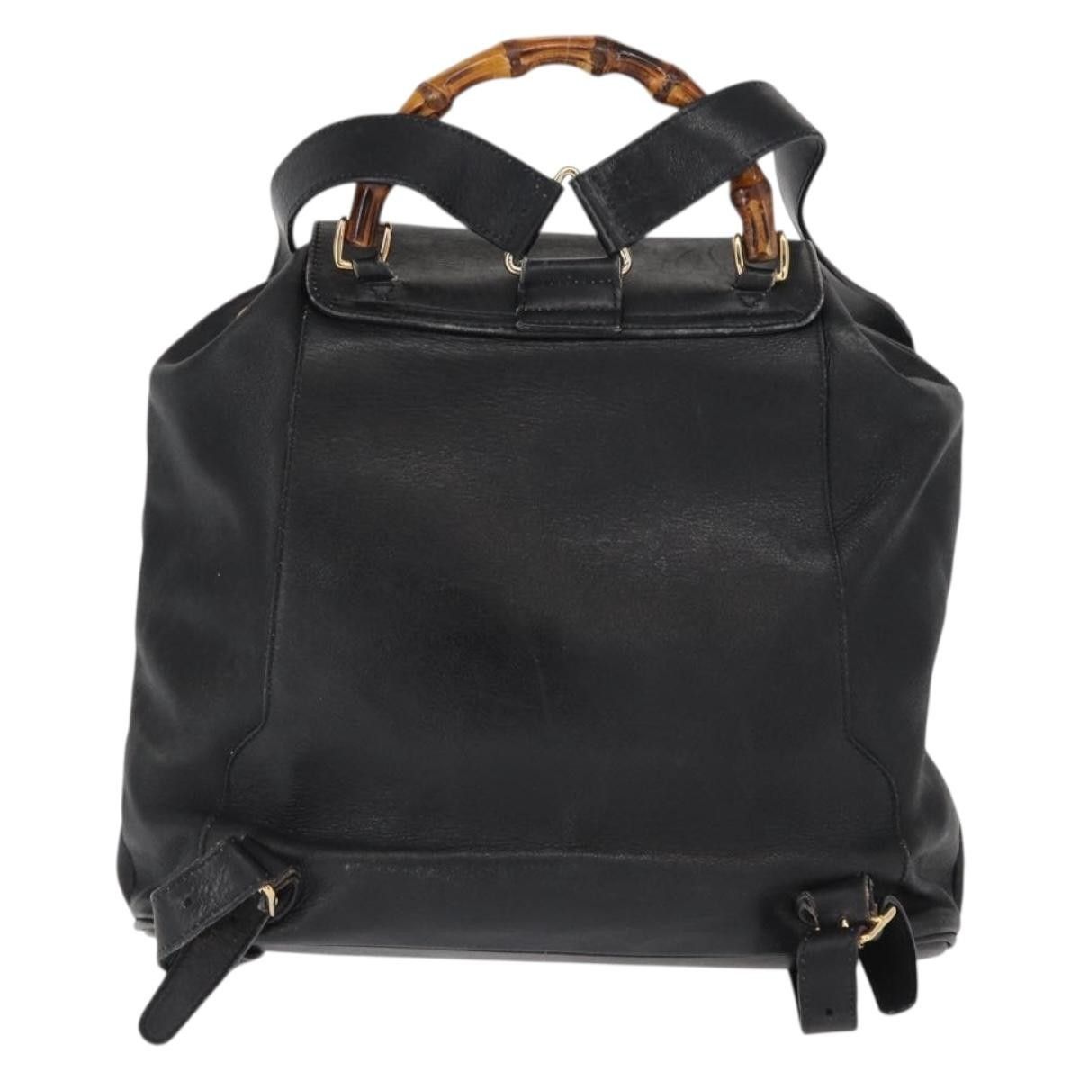 Gucci Gucci Vintage Bamboo Backpack Leather Size ONE SIZE - 2 Thumbnail