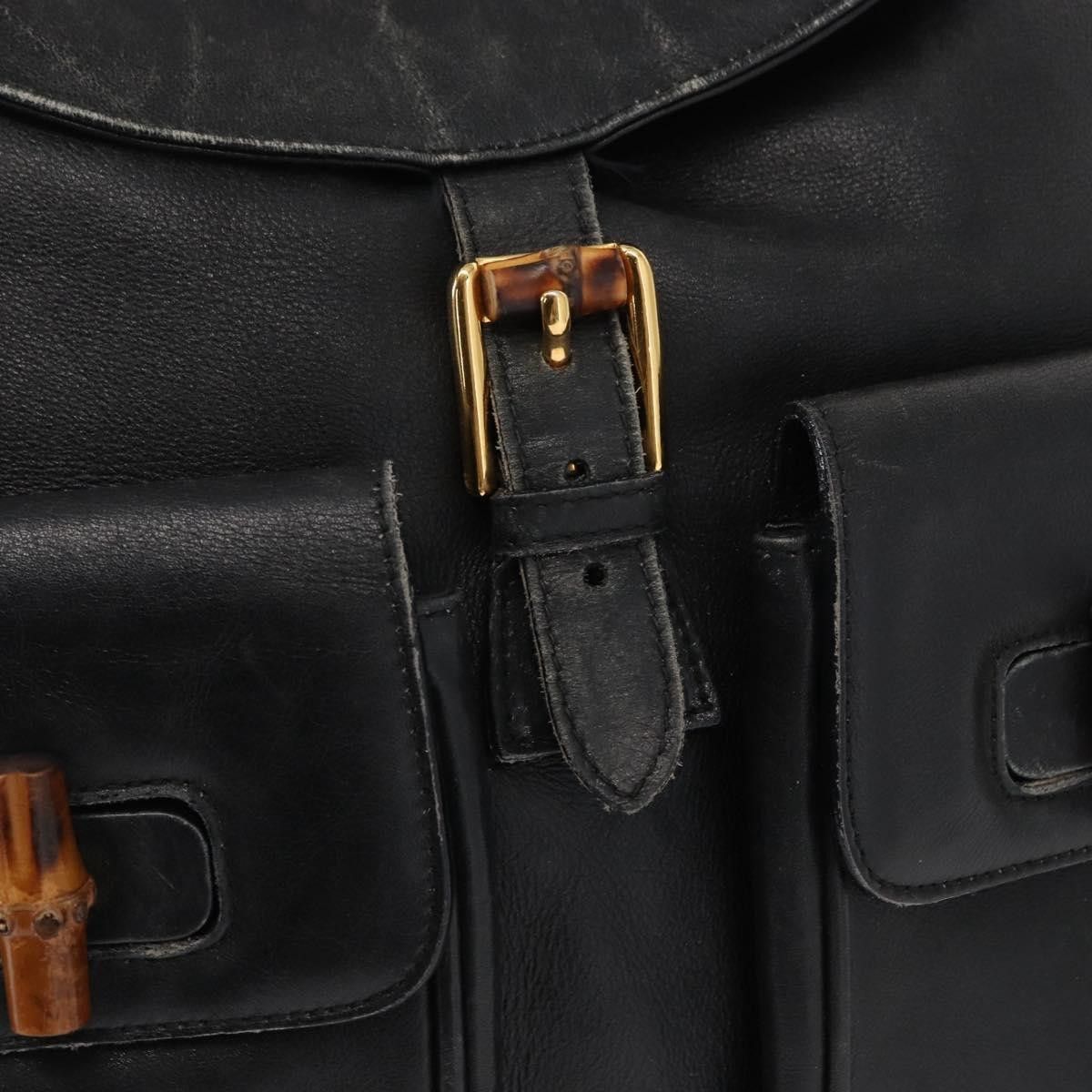 Gucci Gucci Vintage Bamboo Backpack Leather Size ONE SIZE - 13 Thumbnail