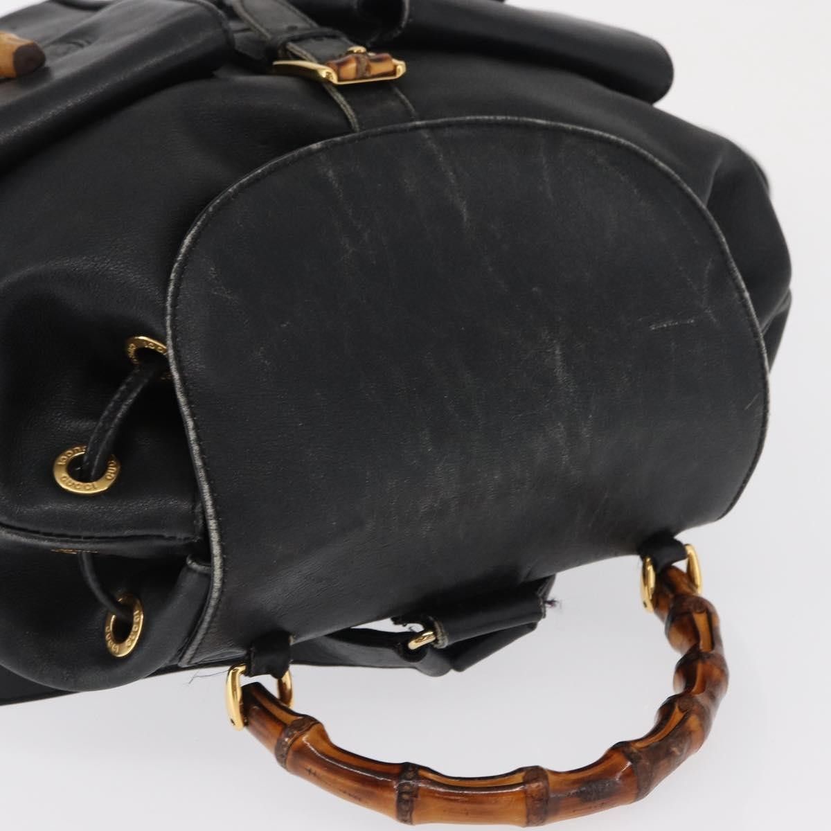 Gucci Gucci Vintage Bamboo Backpack Leather Size ONE SIZE - 15 Thumbnail