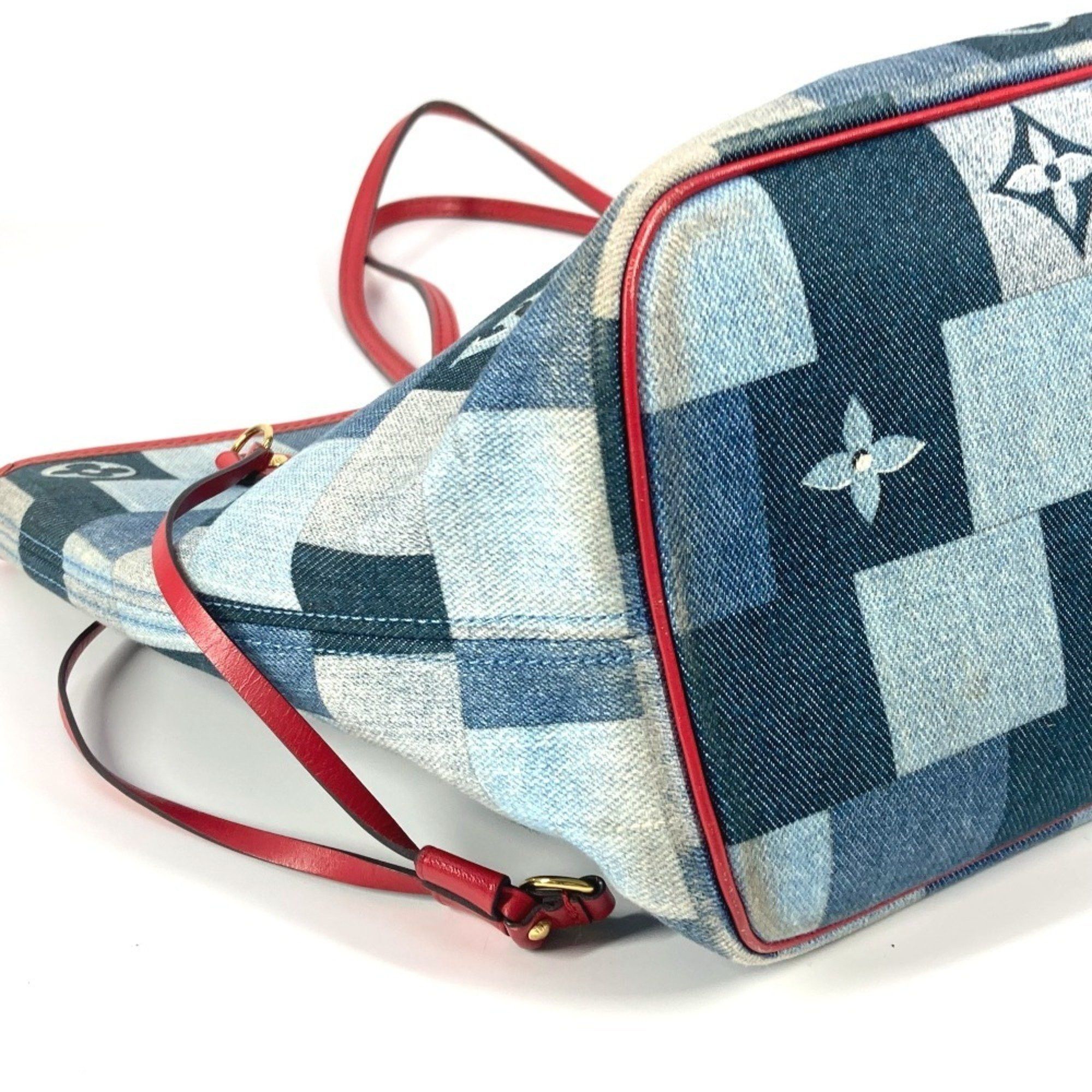 Louis Vuitton Louis Vuitton Neverfull Tote Damier and Monogram Patchwork Denim Size ONE SIZE - 8 Thumbnail