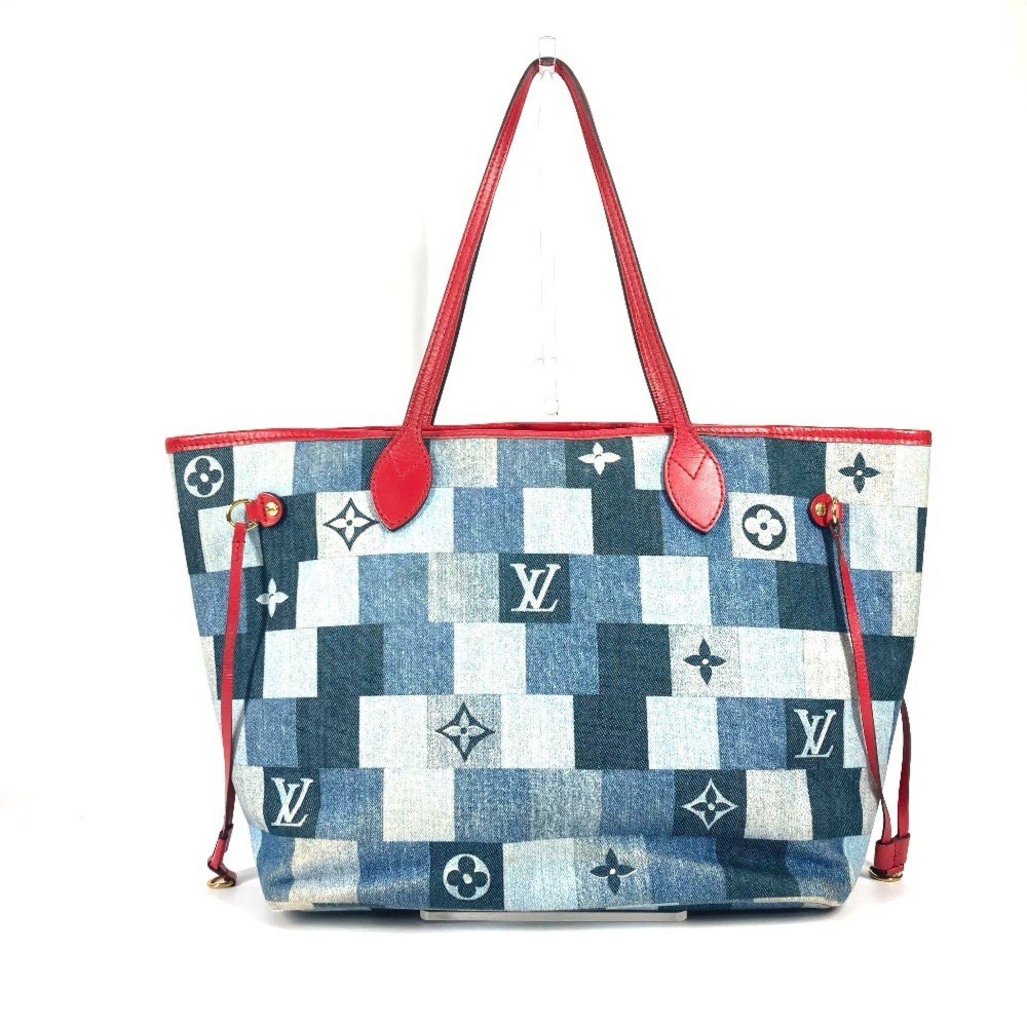 Louis Vuitton Louis Vuitton Neverfull Tote Damier and Monogram Patchwork Denim Size ONE SIZE - 2 Thumbnail