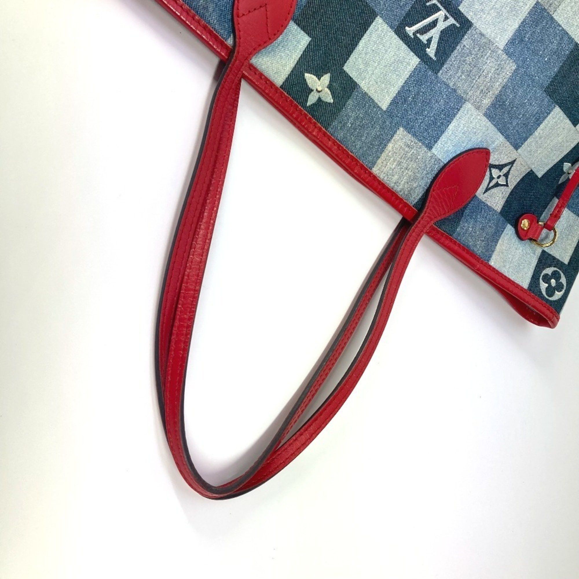 Louis Vuitton Louis Vuitton Neverfull Tote Damier and Monogram Patchwork Denim Size ONE SIZE - 5 Thumbnail
