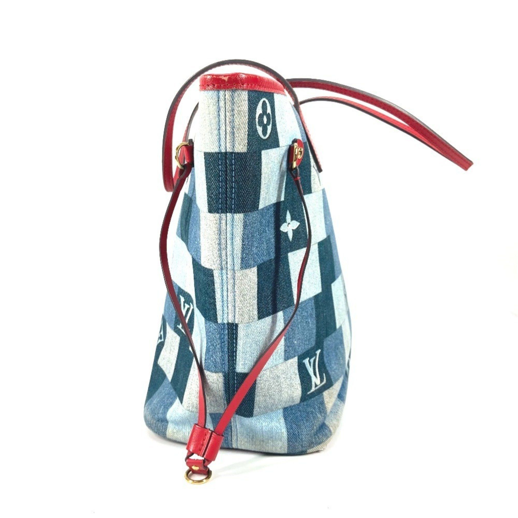 Louis Vuitton Louis Vuitton Neverfull Tote Damier and Monogram Patchwork Denim Size ONE SIZE - 3 Thumbnail