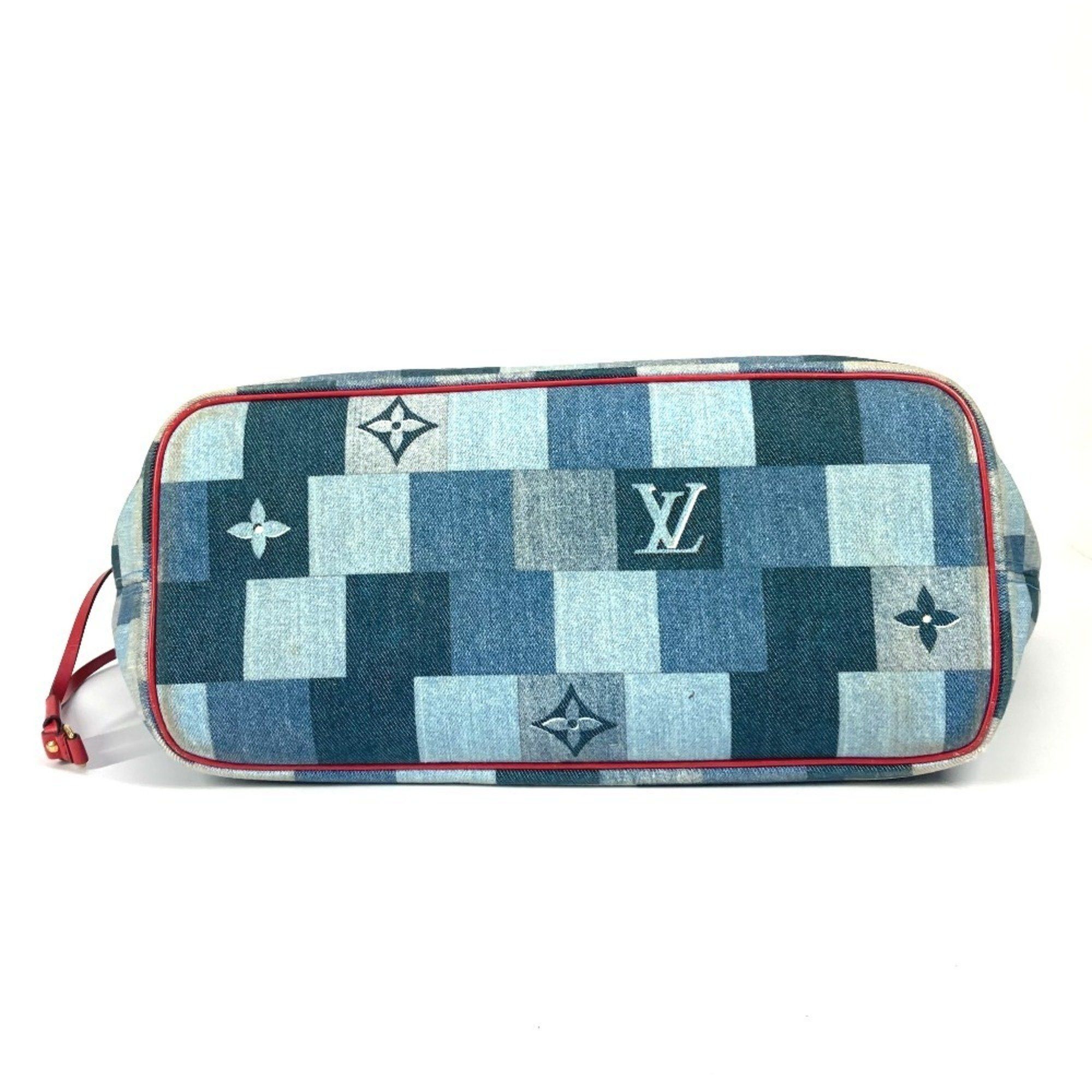 Louis Vuitton Louis Vuitton Neverfull Tote Damier and Monogram Patchwork Denim Size ONE SIZE - 6 Thumbnail