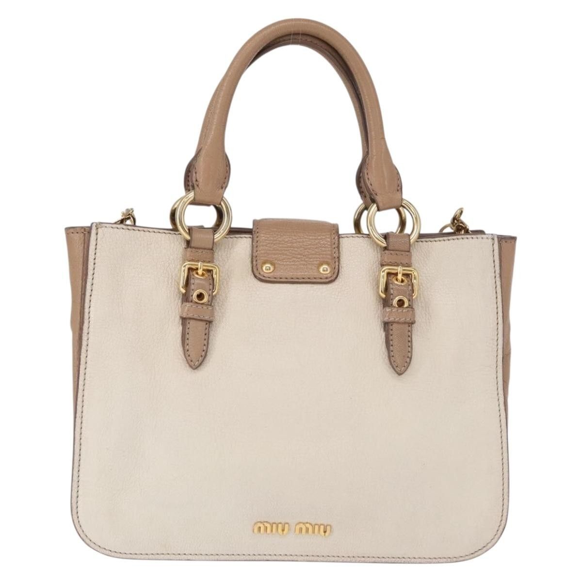 Miu Miu Miu Miu Madras Convertible Lock Tote Leather Size ONE SIZE - 2 Thumbnail