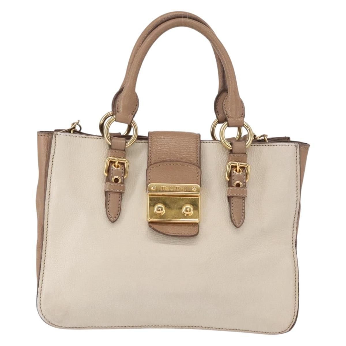 Miu Miu Miu Miu Madras Convertible Lock Tote Leather Size ONE SIZE - 18 Thumbnail