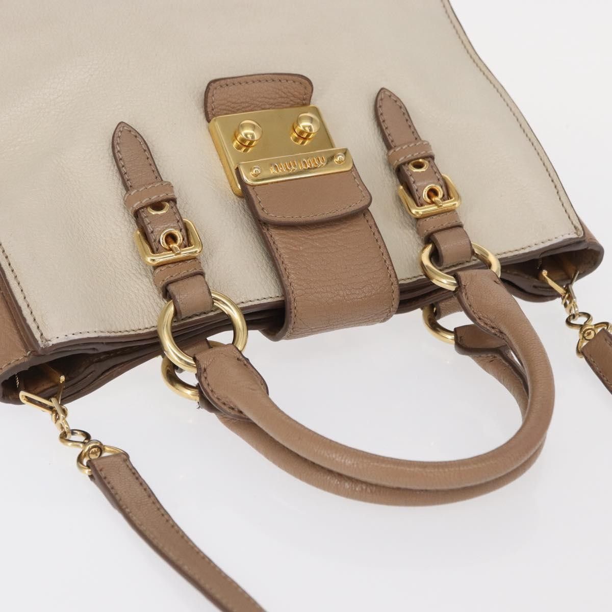 Miu Miu Miu Miu Madras Convertible Lock Tote Leather Size ONE SIZE - 8 Thumbnail