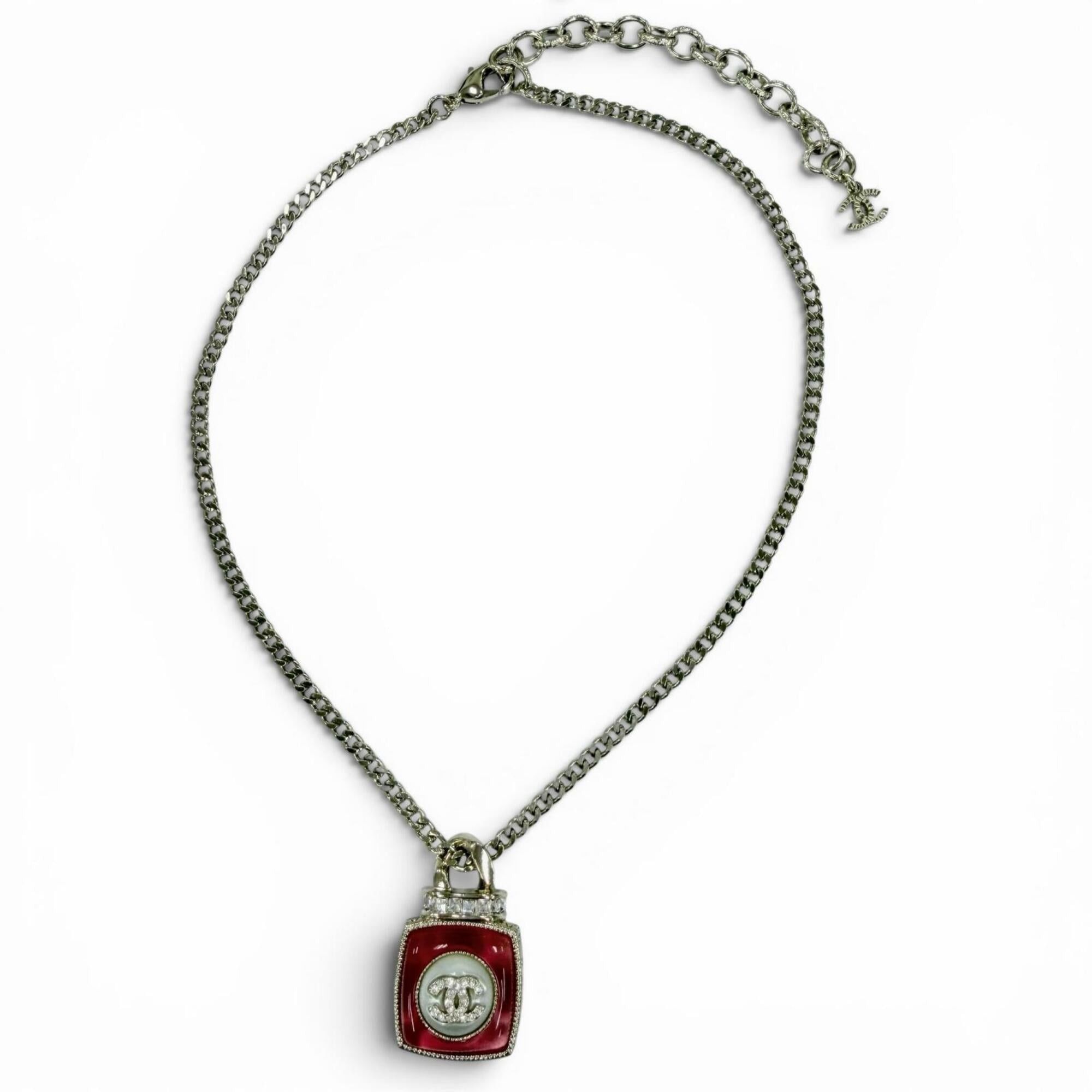 Chanel CHANEL A22C Coco Mark Rhinestone Perfume Motif Pendant Necklace, Gold and Pink, Made in France, Women's Size ONE SIZE - 2 Thumbnail