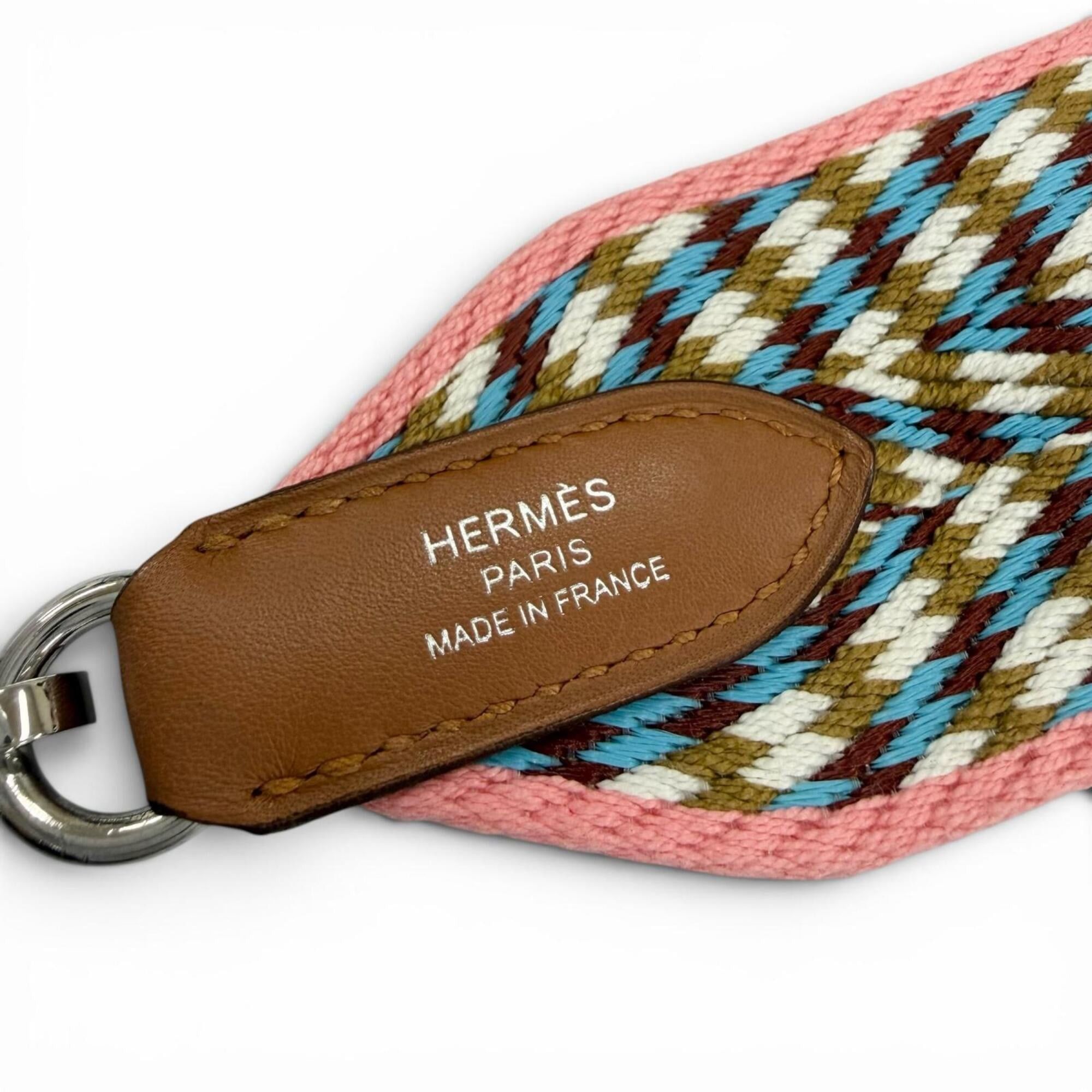 Hermes HERMES Bandoulière Sangle, silver hardware, shoulder strap, multicolor, Y stamp, made in France, women's. Size ONE SIZE - 5 Thumbnail