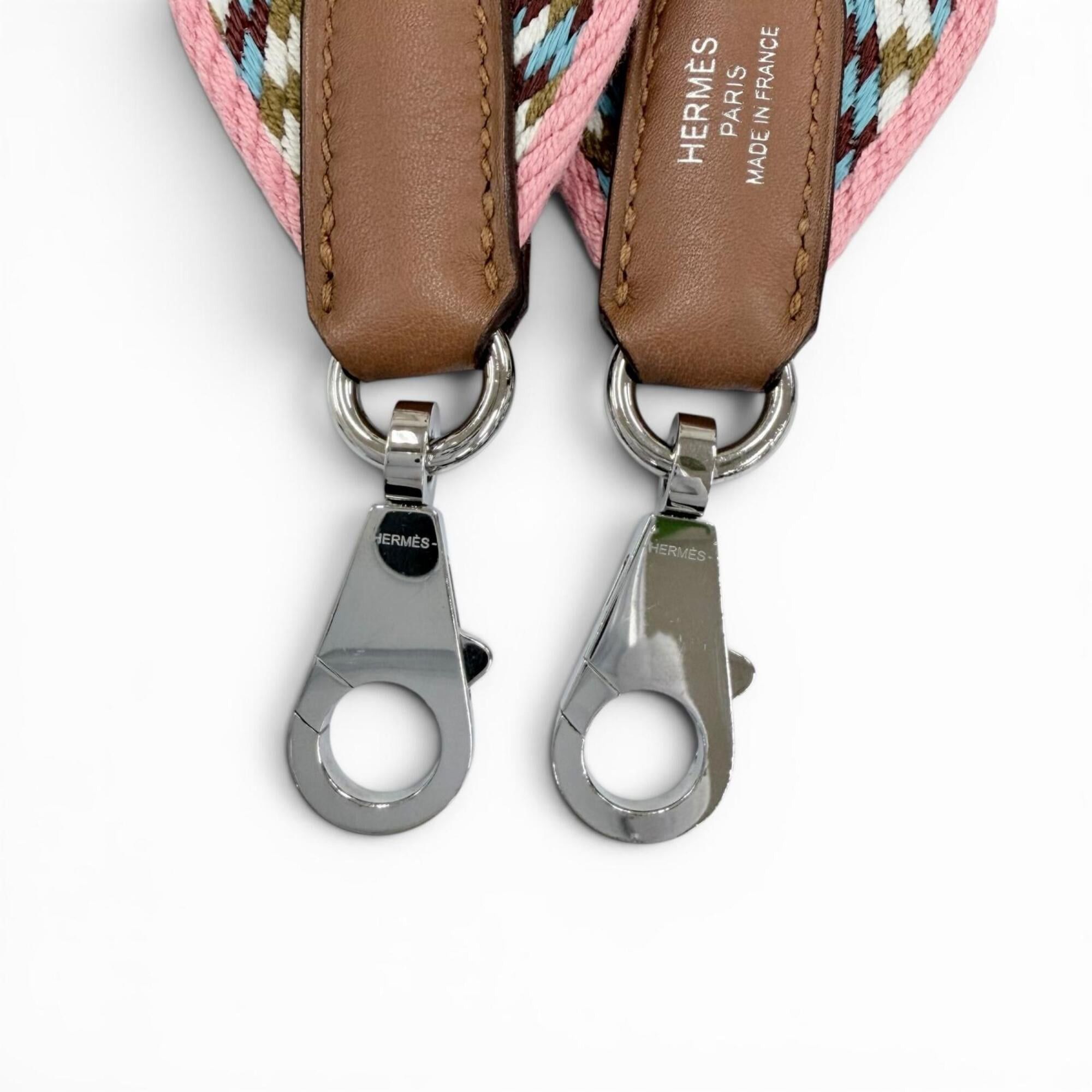Hermes HERMES Bandoulière Sangle, silver hardware, shoulder strap, multicolor, Y stamp, made in France, women's. Size ONE SIZE - 4 Thumbnail