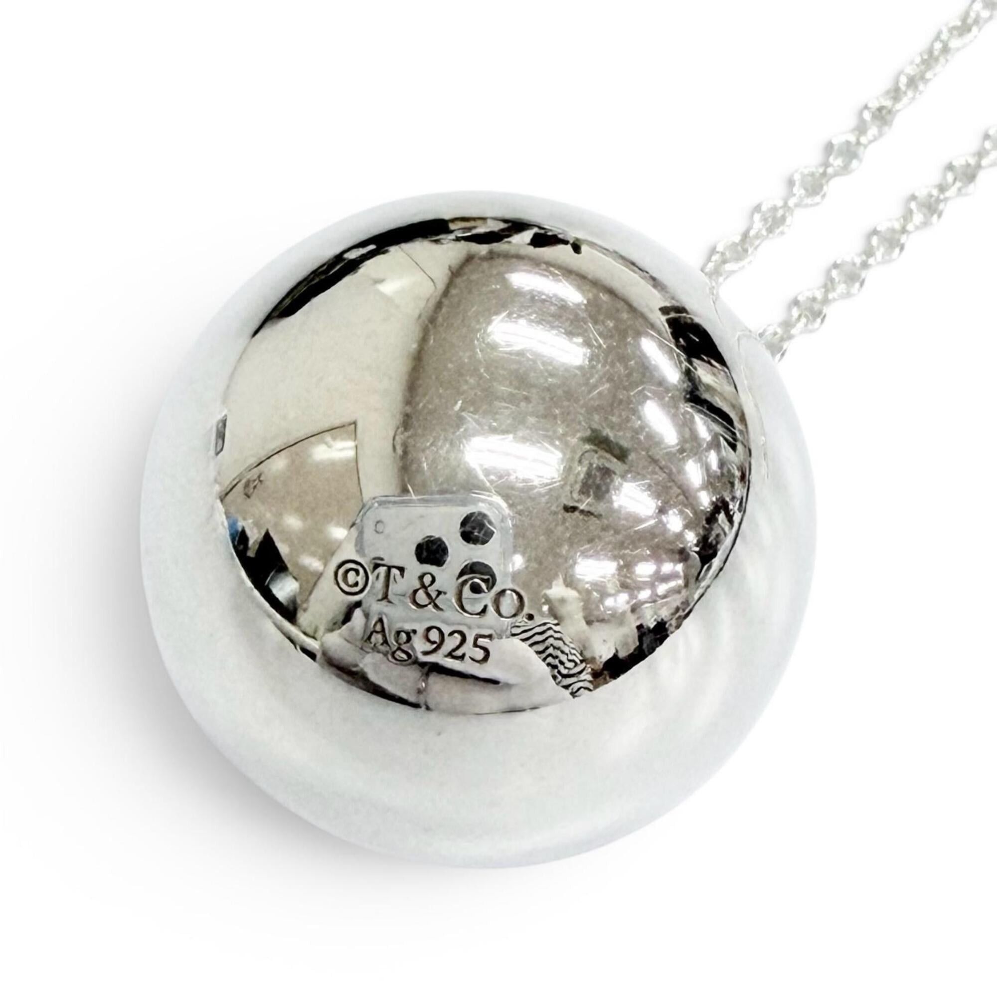 Tiffany & Co. TIFFANY&Co. Tiffany HardWear Ball Pendant Necklace, AG925, 19mm diameter, 14.8g weight, with box and dust bag, for women. Size ONE SIZE - 6 Thumbnail