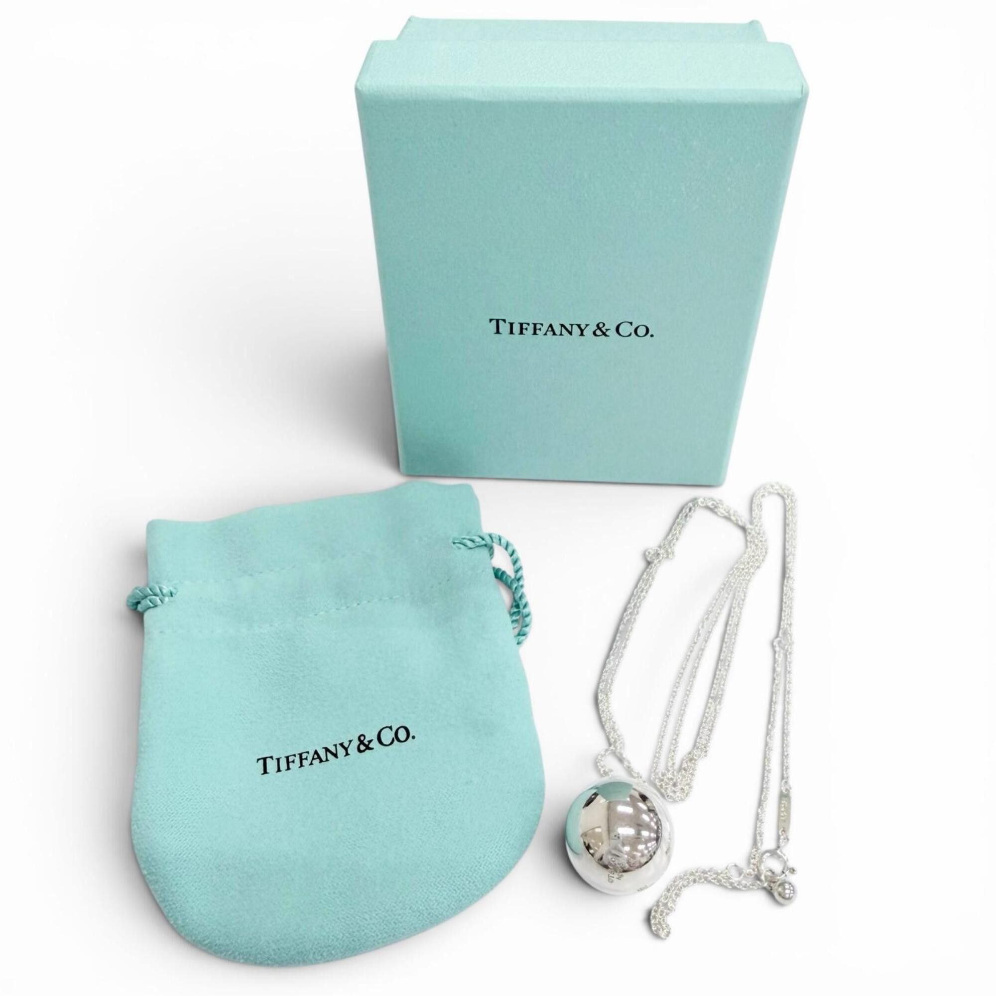Tiffany & Co. TIFFANY&Co. Tiffany HardWear Ball Pendant Necklace, AG925, 19mm diameter, 14.8g weight, with box and dust bag, for women. Size ONE SIZE - 2 Thumbnail