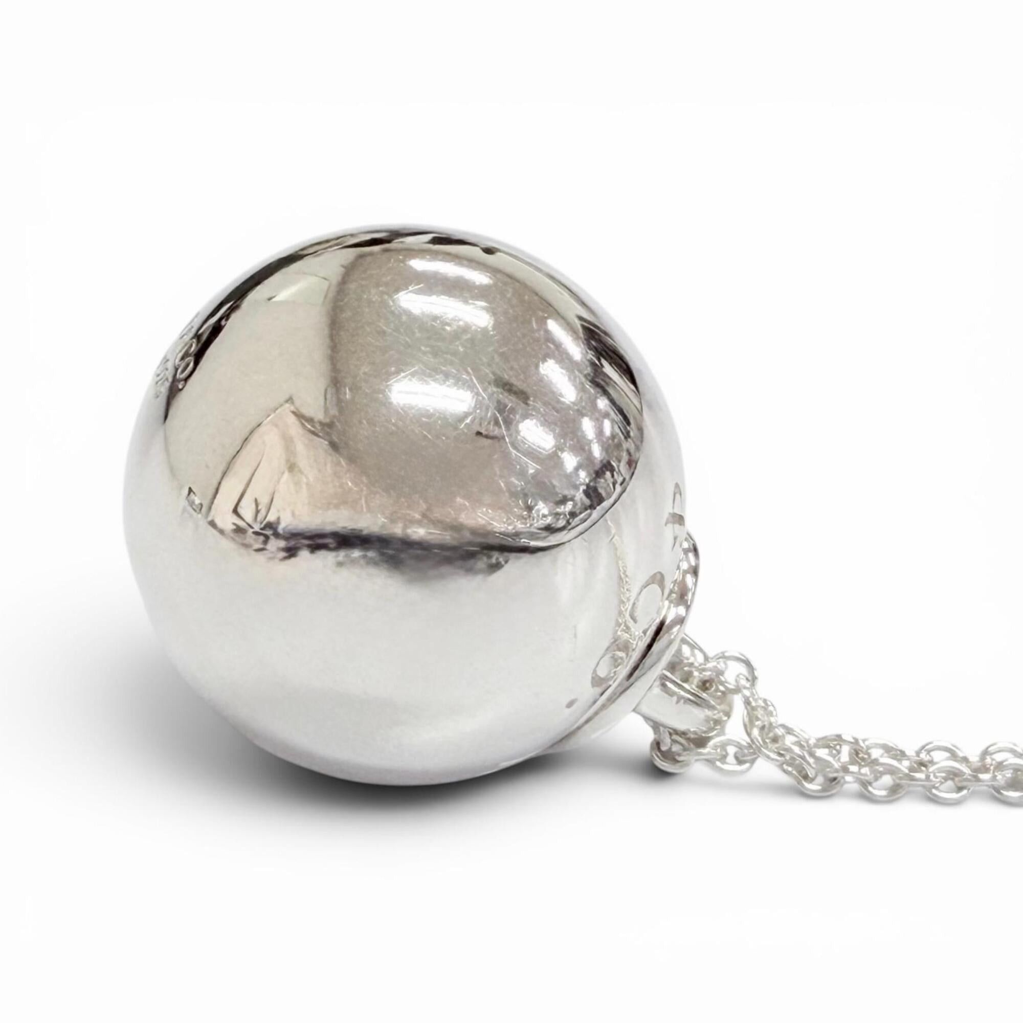 Tiffany & Co. TIFFANY&Co. Tiffany HardWear Ball Pendant Necklace, AG925, 19mm diameter, 14.8g weight, with box and dust bag, for women. Size ONE SIZE - 5 Thumbnail