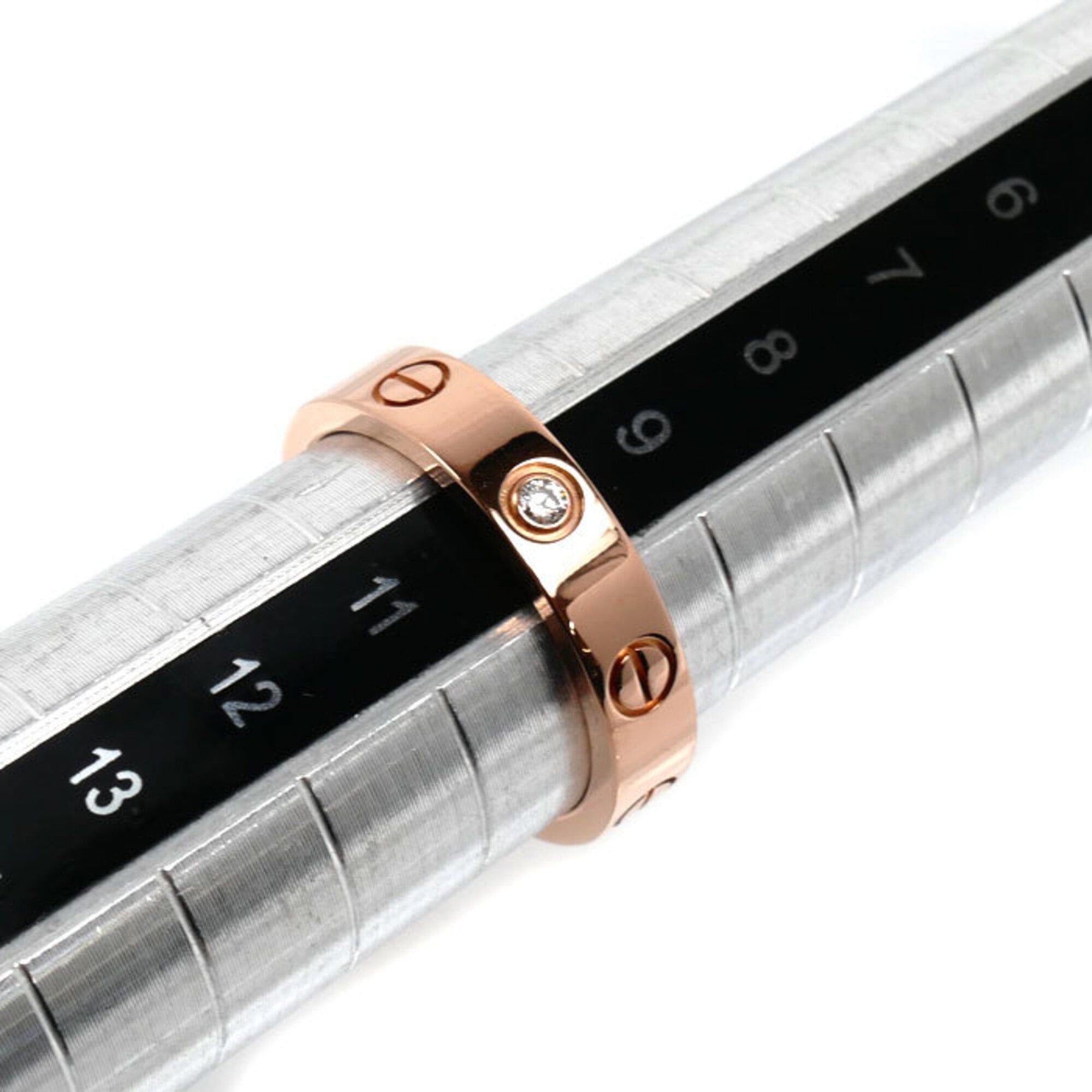 Cartier Cartier 18KPG Pink Gold Mini Love 1P Diamond Ring B4050750 50 4.5g Women's Size ONE SIZE - 6 Thumbnail