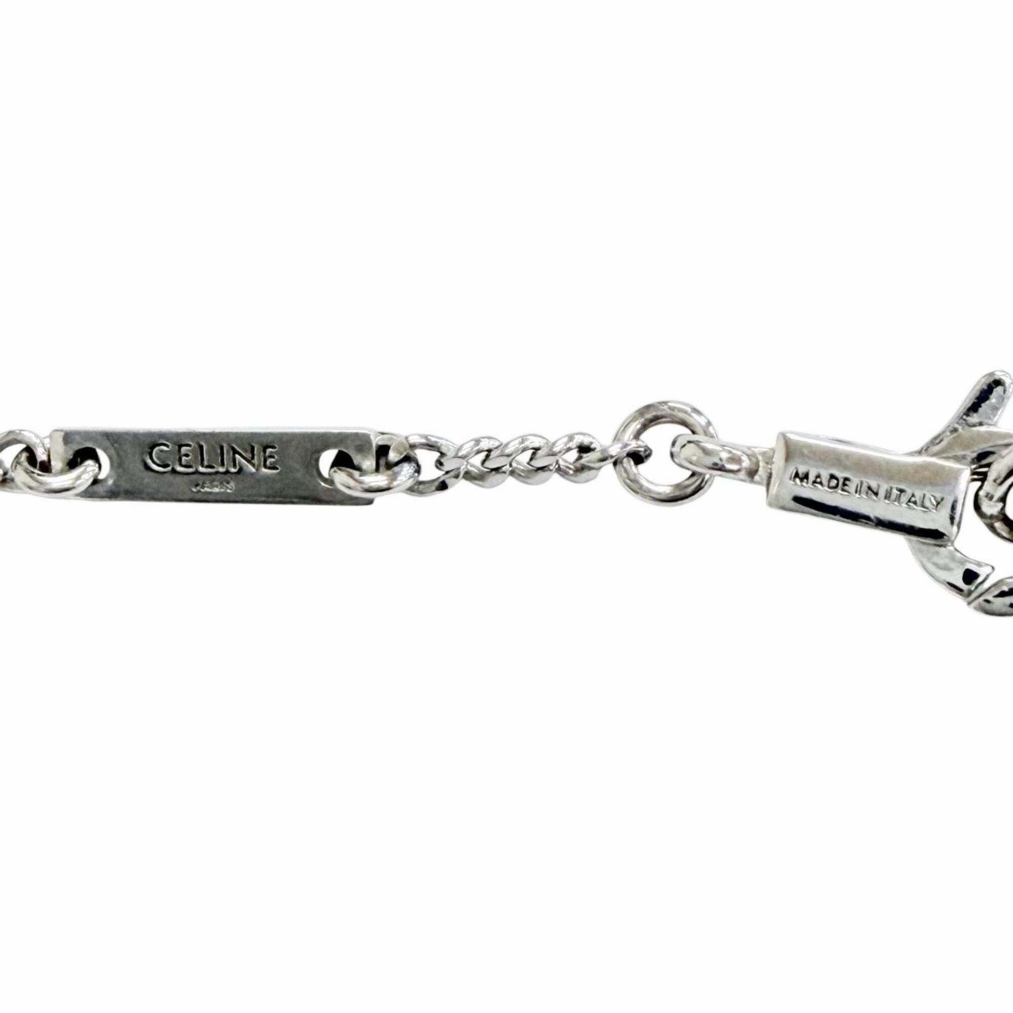 Celine CELINE 460GB6BZI Triomphe Rhinestone Necklace, Silver, Made in Italy, Women's, with Box and Dust Bag. Size ONE SIZE - 9 Thumbnail