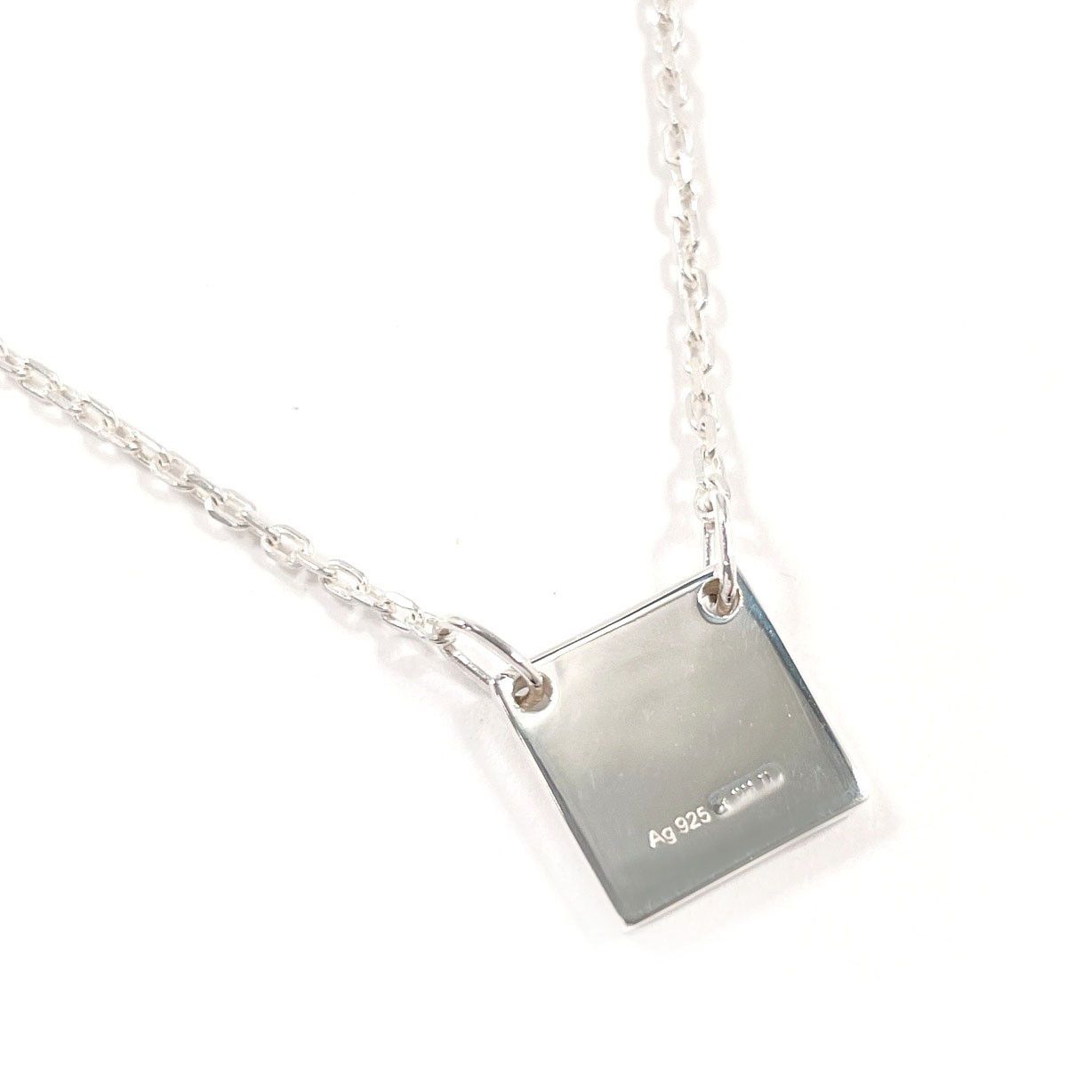 Gucci Gucci Gucci Silver Square Logo Pendant Necklace Precious Metal Necklace DUTY FREE for USA Size ONE SIZE - 3 Thumbnail