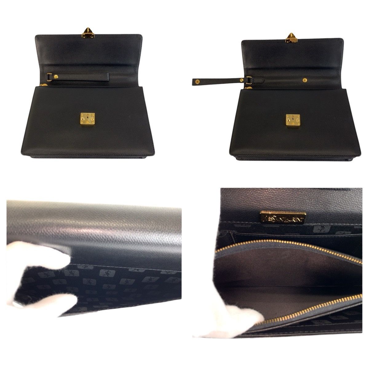 Yves Saint Laurent Yves Saint Laurent Yves Saint Laurent Leather Clutch Bag Leather Clutch Bag DUTY FREE for USA Size ONE SIZE - 9 Thumbnail