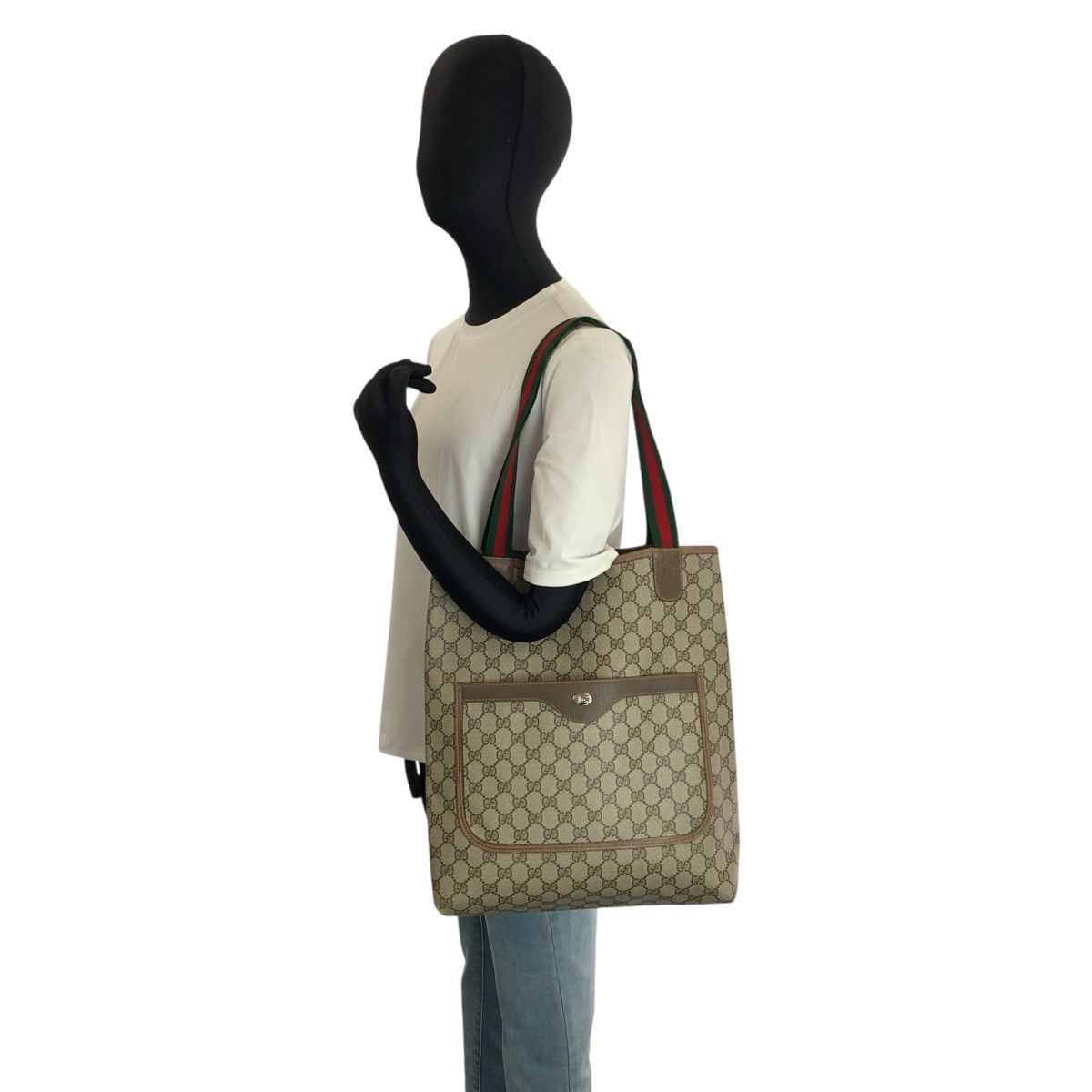Gucci Gucci Gucci GG Supreme Canvas Tote Bag Textile Tote Bag 3902003 DUTY FREE for USA Size ONE SIZE - 6 Thumbnail