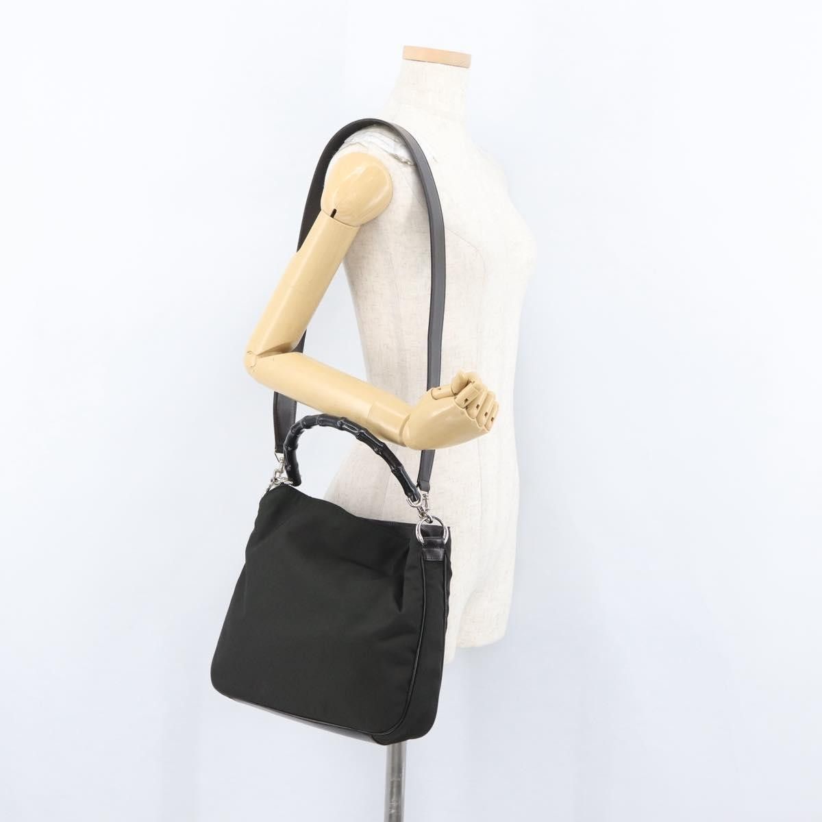 Gucci Gucci Vintage Bamboo Handle Nylon Size ONE SIZE - 13 Thumbnail
