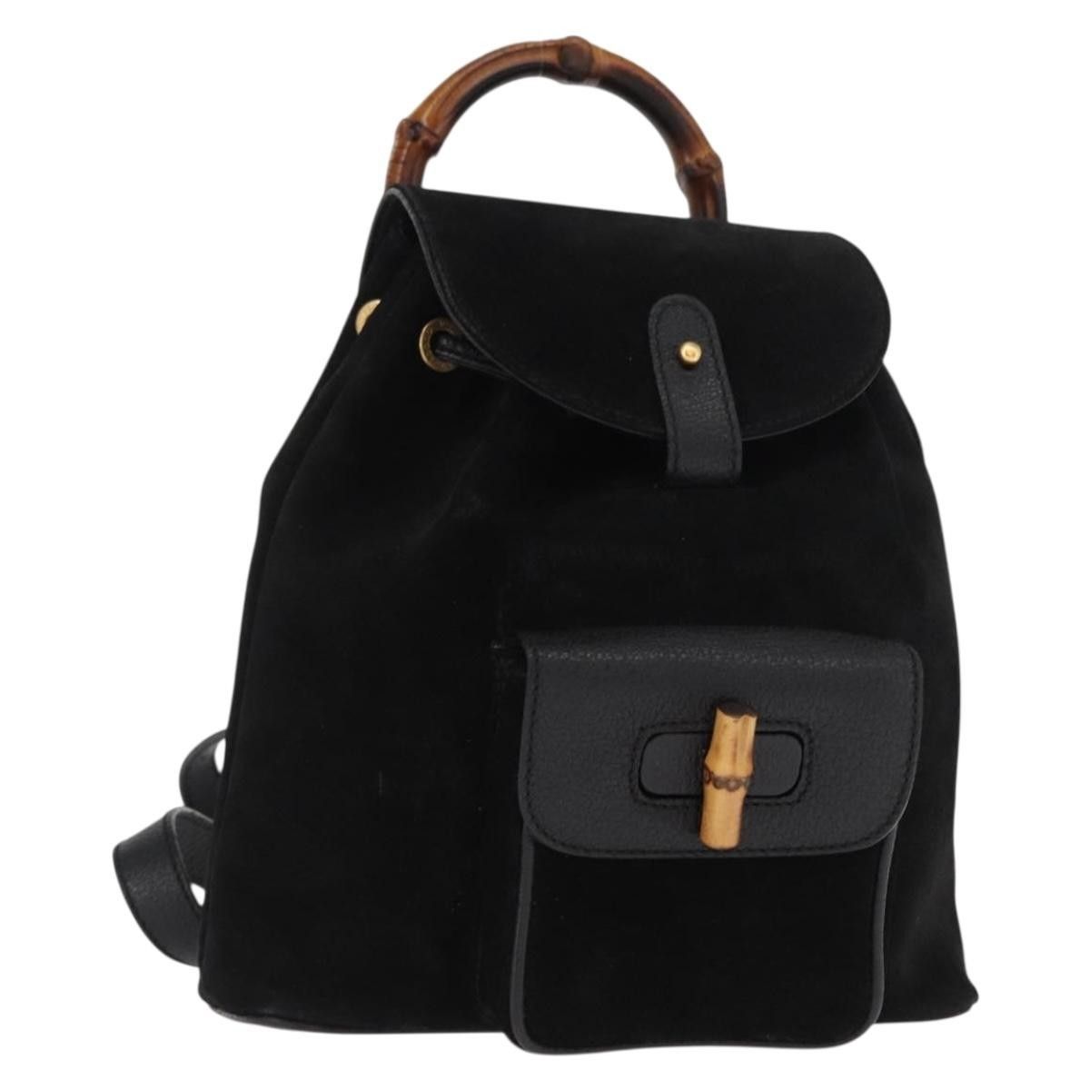 Gucci Gucci Vintage Bamboo Backpack Suede Size ONE SIZE - 20 Thumbnail