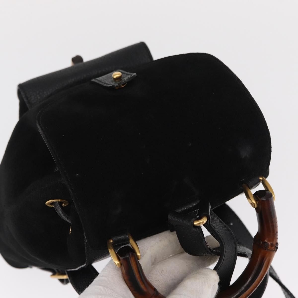 Gucci Gucci Vintage Bamboo Backpack Suede Size ONE SIZE - 17 Thumbnail
