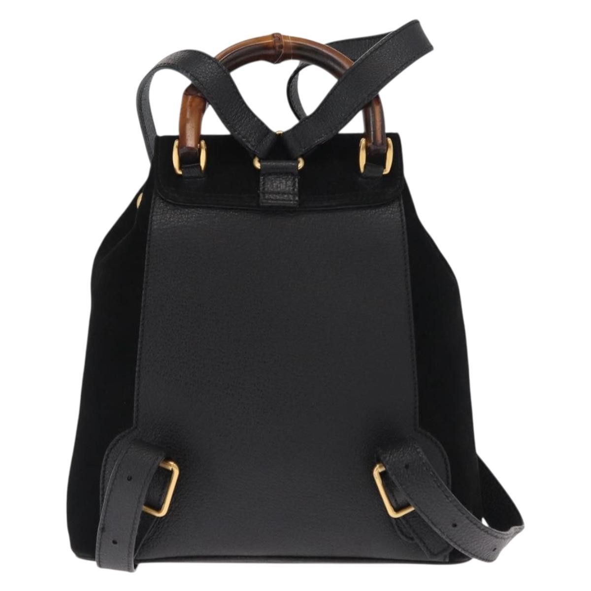 Gucci Gucci Vintage Bamboo Backpack Suede Size ONE SIZE - 2 Thumbnail