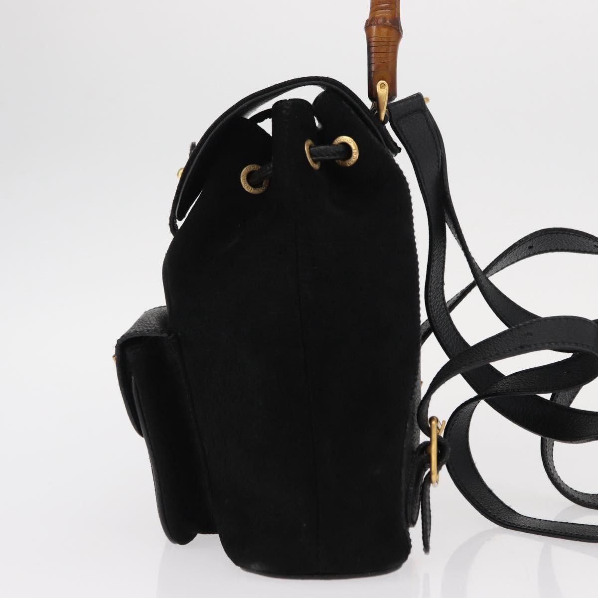 Gucci Gucci Vintage Bamboo Backpack Suede Size ONE SIZE - 3 Thumbnail