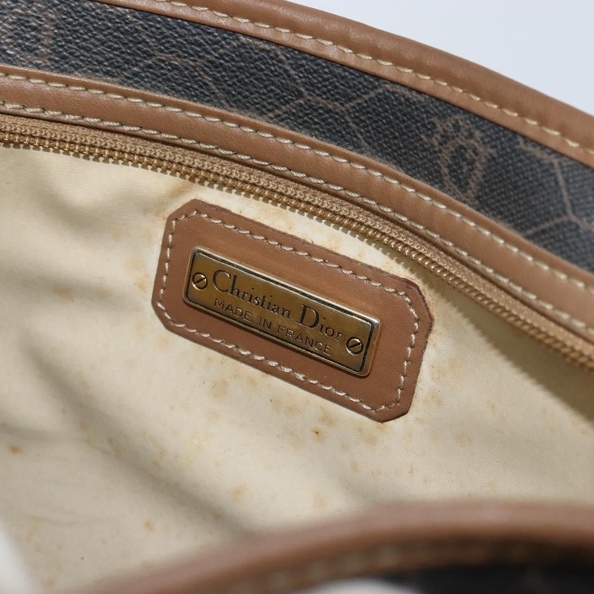 Dior Christian Dior Vintage Honeycomb Zip Canvas and Leather Size ONE SIZE - 6 Thumbnail