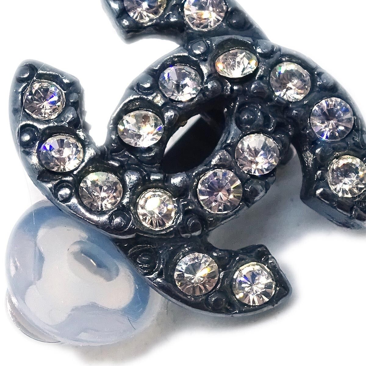 Chanel Chanel CC Clip-On Earrings Metal with Crystal Size ONE SIZE - 3 Thumbnail