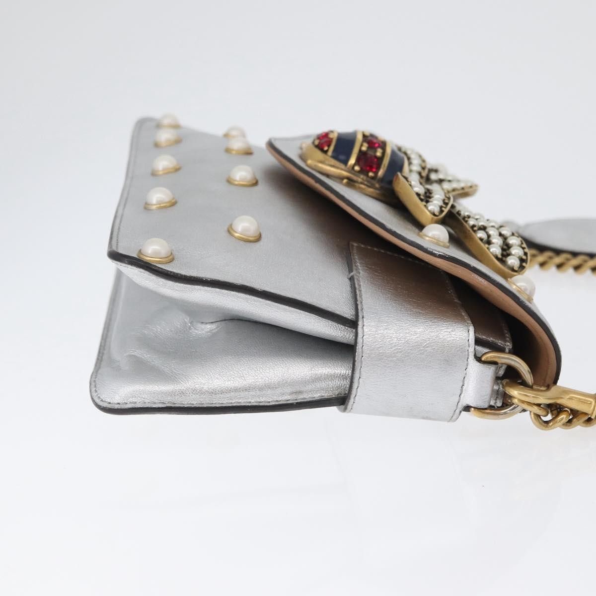 Gucci Gucci Broadway Pearly Bee Embellished Leather Size ONE SIZE - 3 Thumbnail