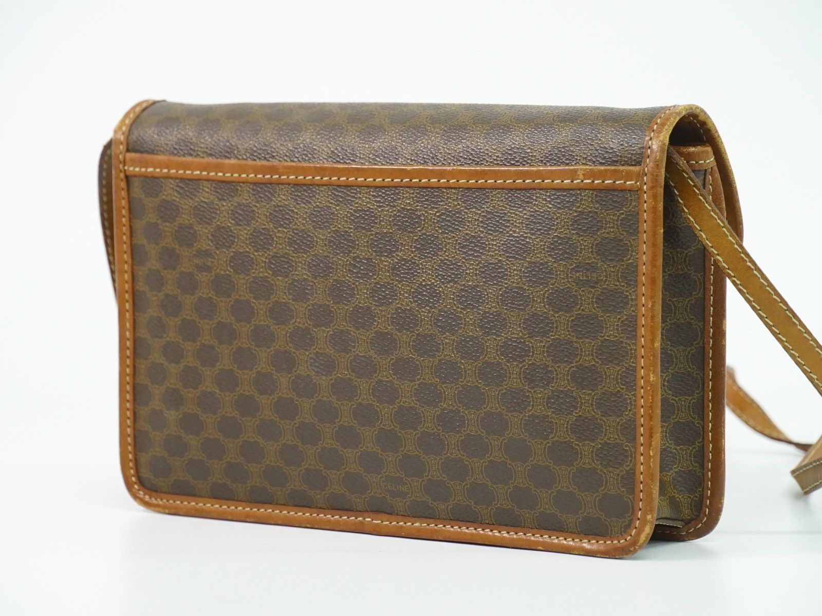 Celine Celine Vintage Macadam Shoulder Bag Canvas and Leather Size ONE SIZE - 2 Thumbnail