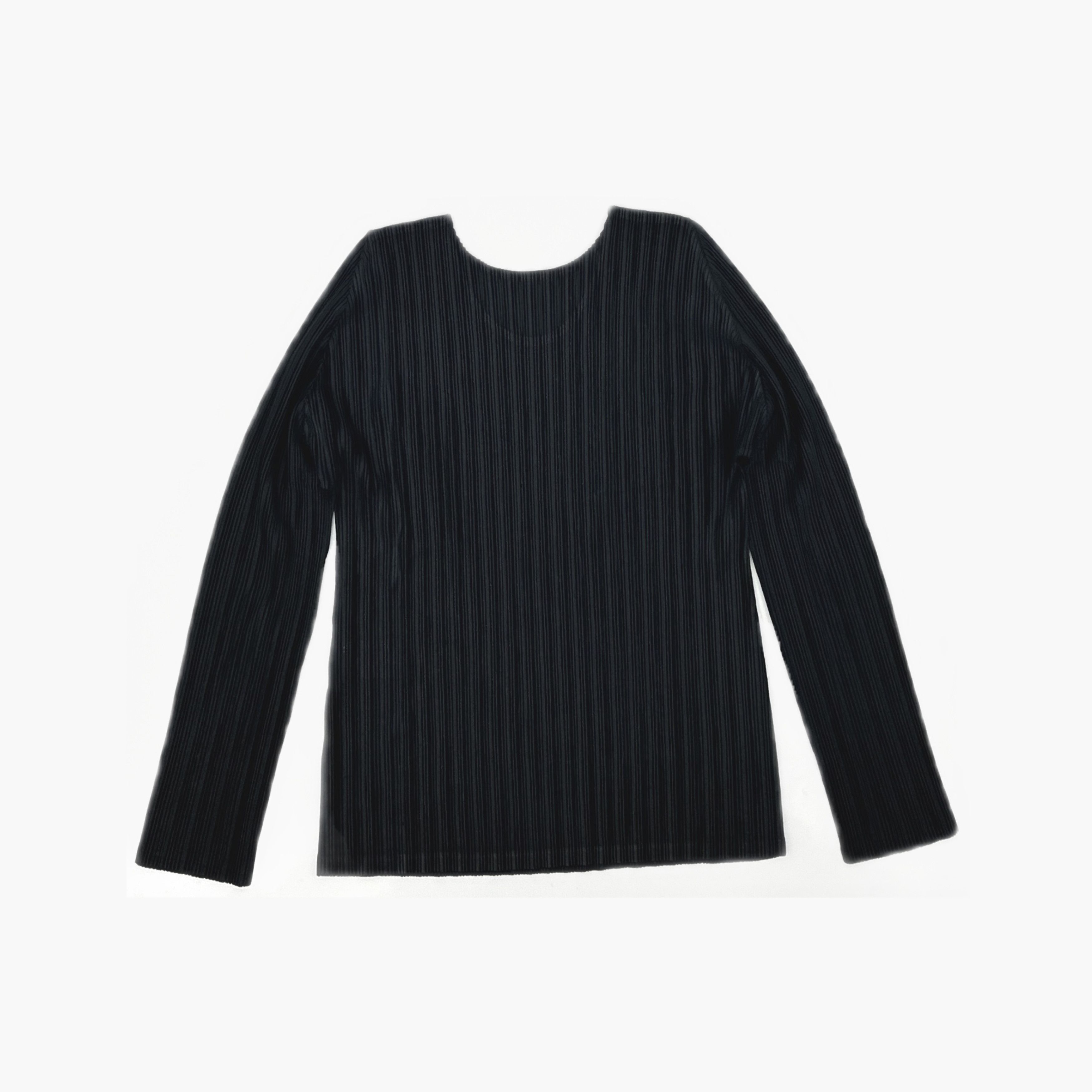 Issey Miyake Pleats Please Issey Miyake Black Pleated Long Sleeve Top 3 Size L / US 10 / IT 46 - 2 Thumbnail