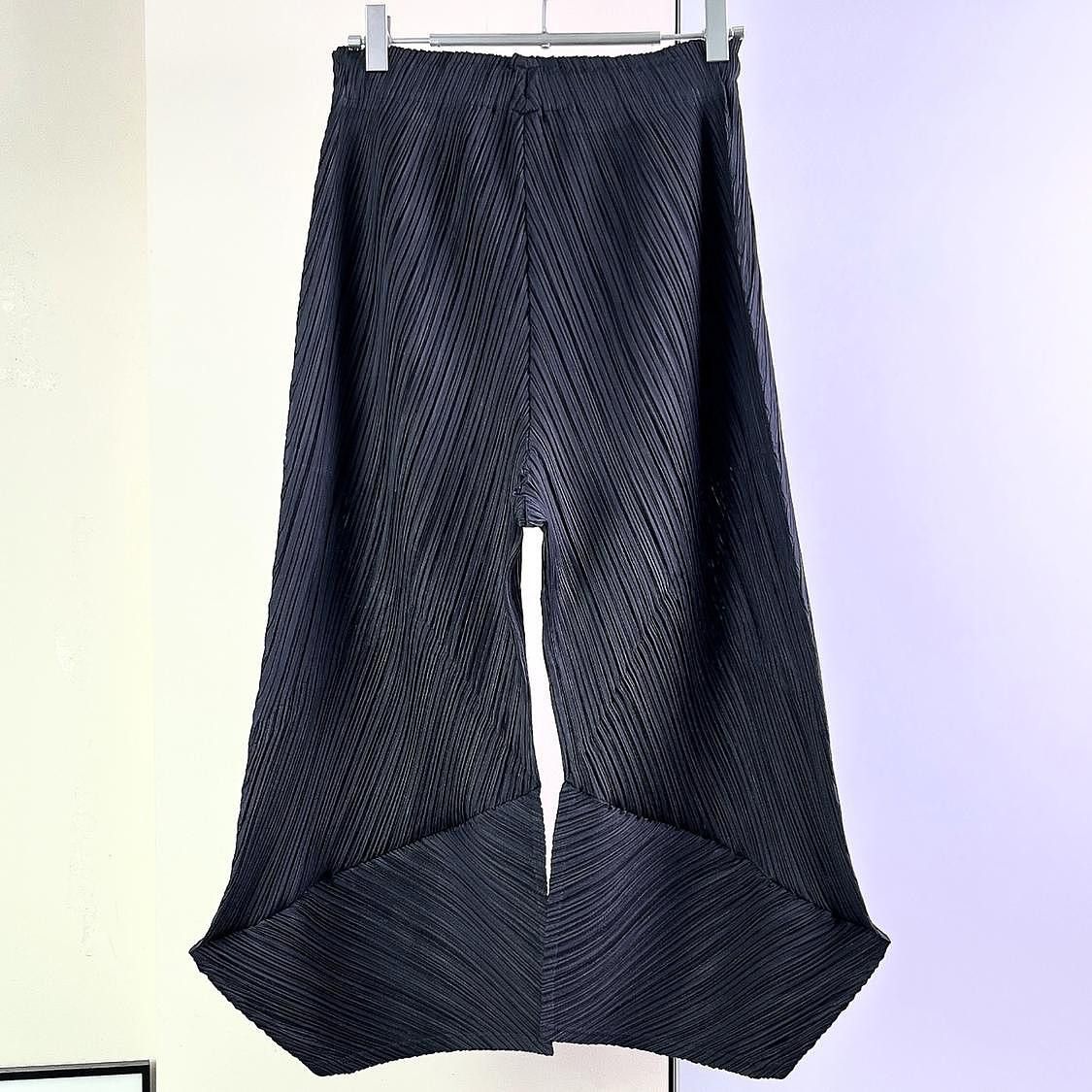 Pleats Please Issey Miyake PLEATS PLEASE ISSEY MIYAKE Pleated Wide Leg Pants Size 3 Size 28" / US 6 / IT 42 - 2 Thumbnail