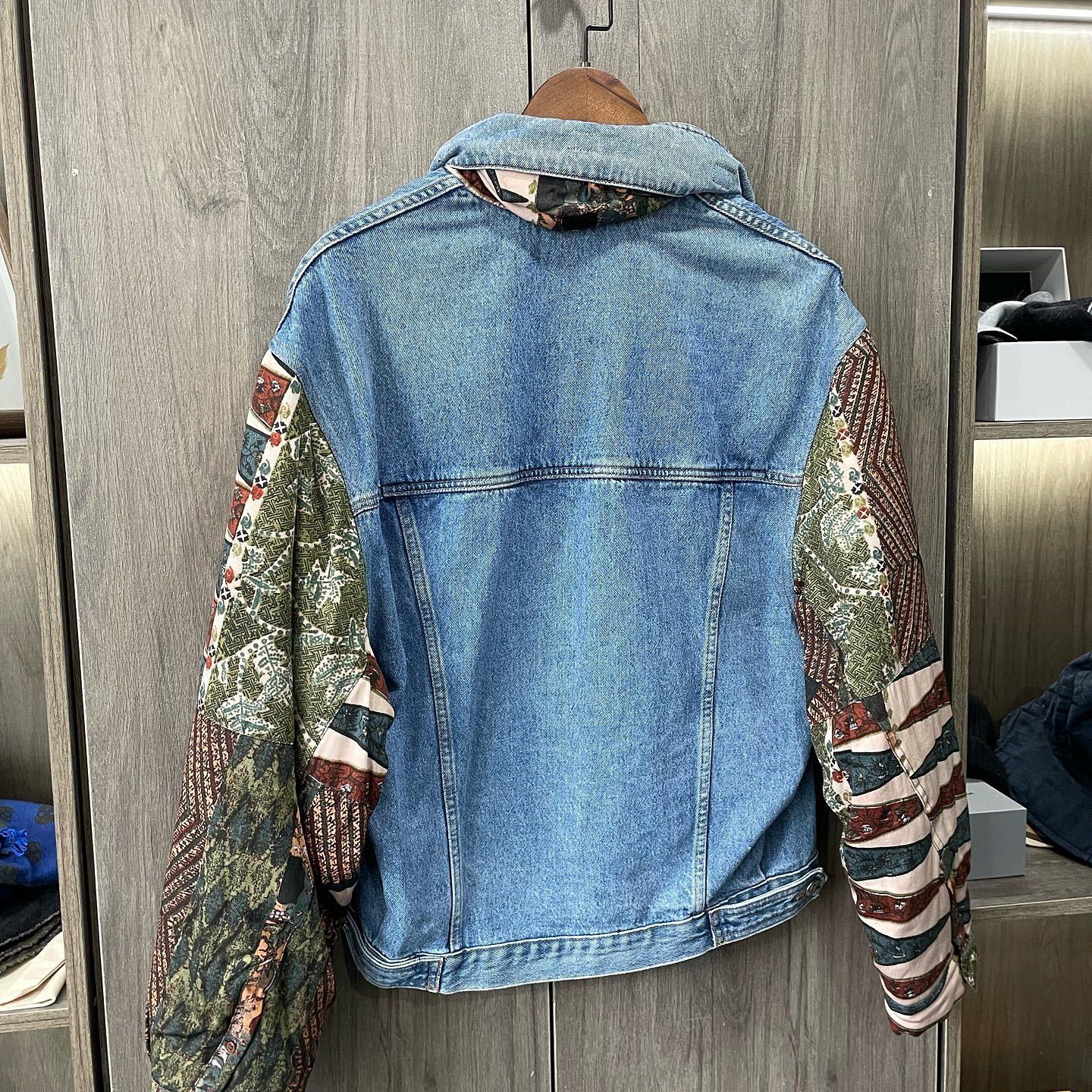 Martine Rose Martine Rose Patterned Sleeve Denim Jacket Size XS Size US XS / EU 42 / 0 - 8 Thumbnail