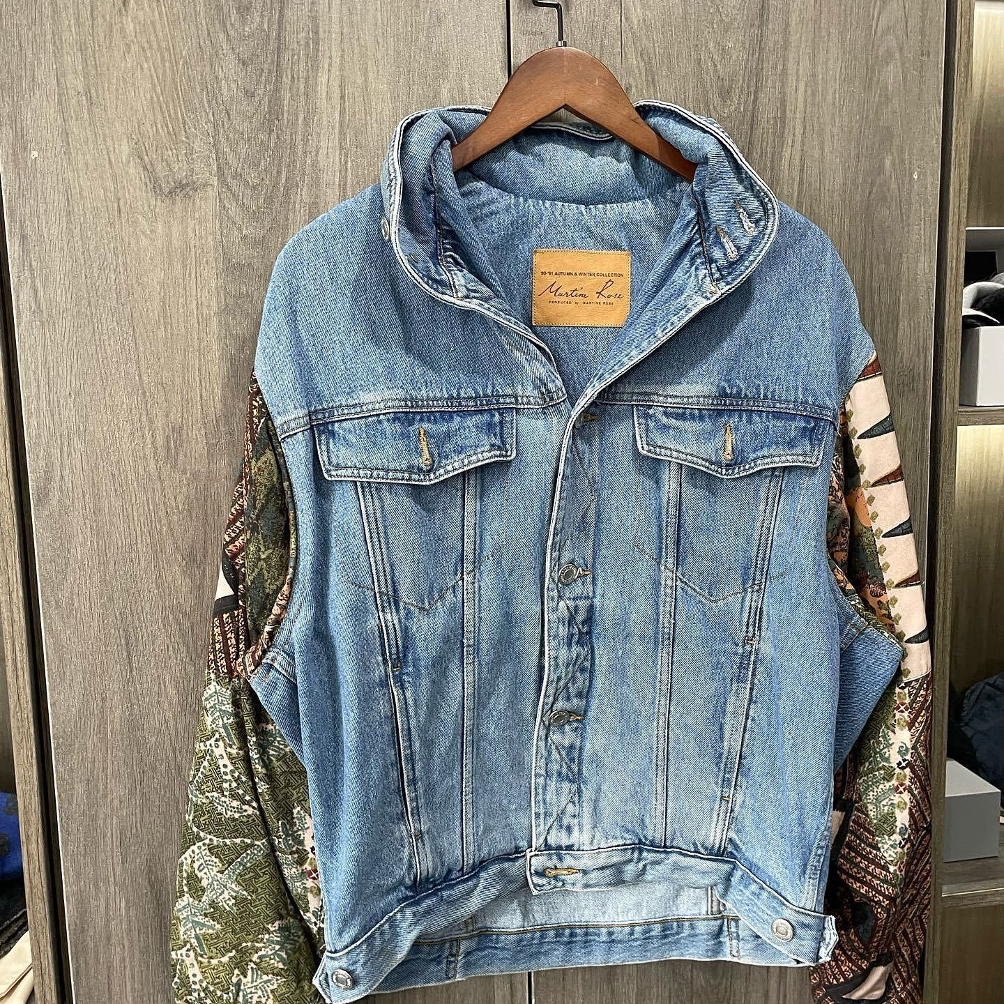 Martine Rose Martine Rose Patterned Sleeve Denim Jacket Size XS Size US XS / EU 42 / 0 - 5 Thumbnail