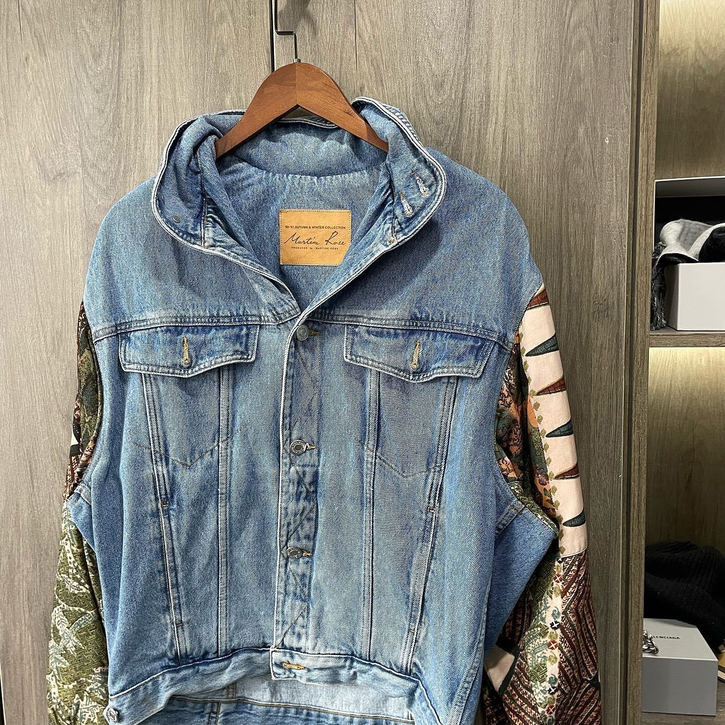 Martine Rose Martine Rose Patterned Sleeve Denim Jacket Size XS Size US XS / EU 42 / 0 - 6 Thumbnail