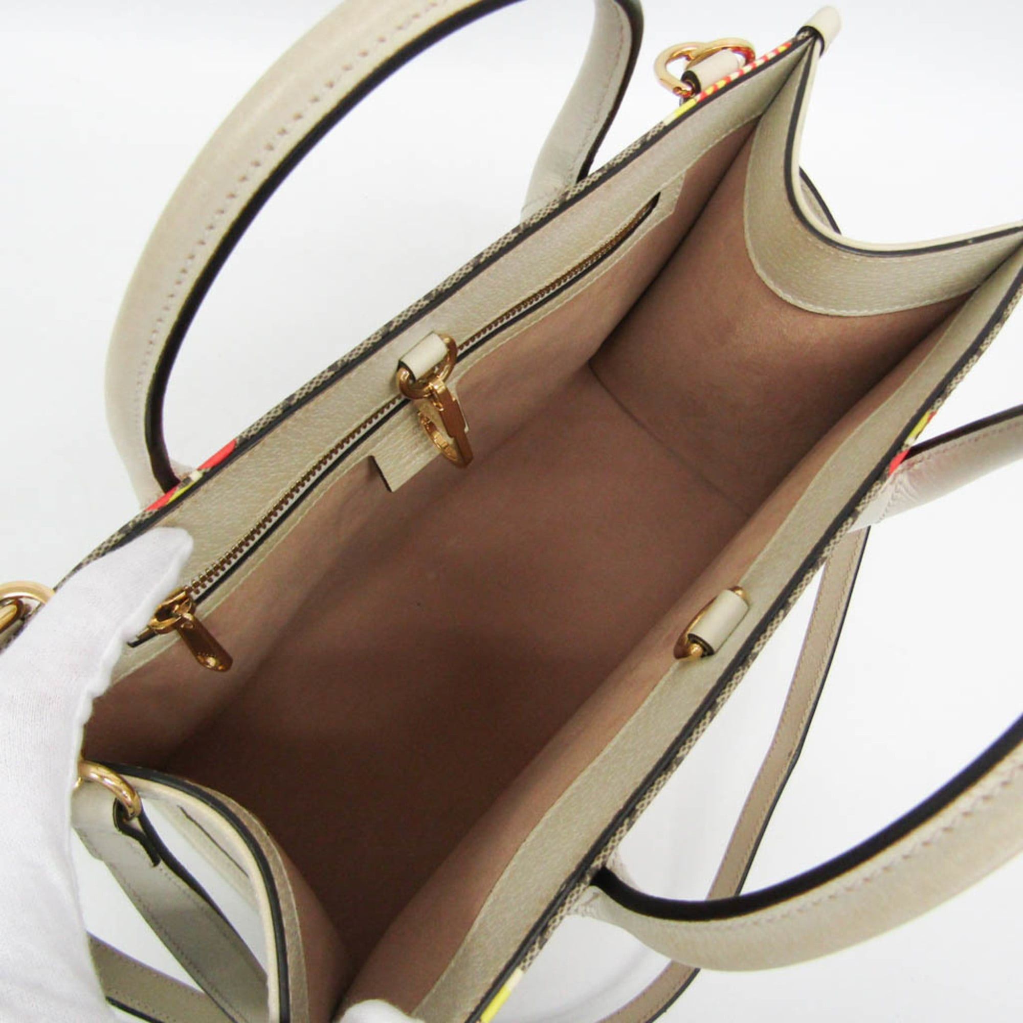 Gucci Gucci GG Supreme Apple Heart Reborn 659983 Women's Leather,GG Supreme Handbag,Shoulder Bag Beige,Brown,Cream,Multi-color Size ONE SIZE - 4 Thumbnail