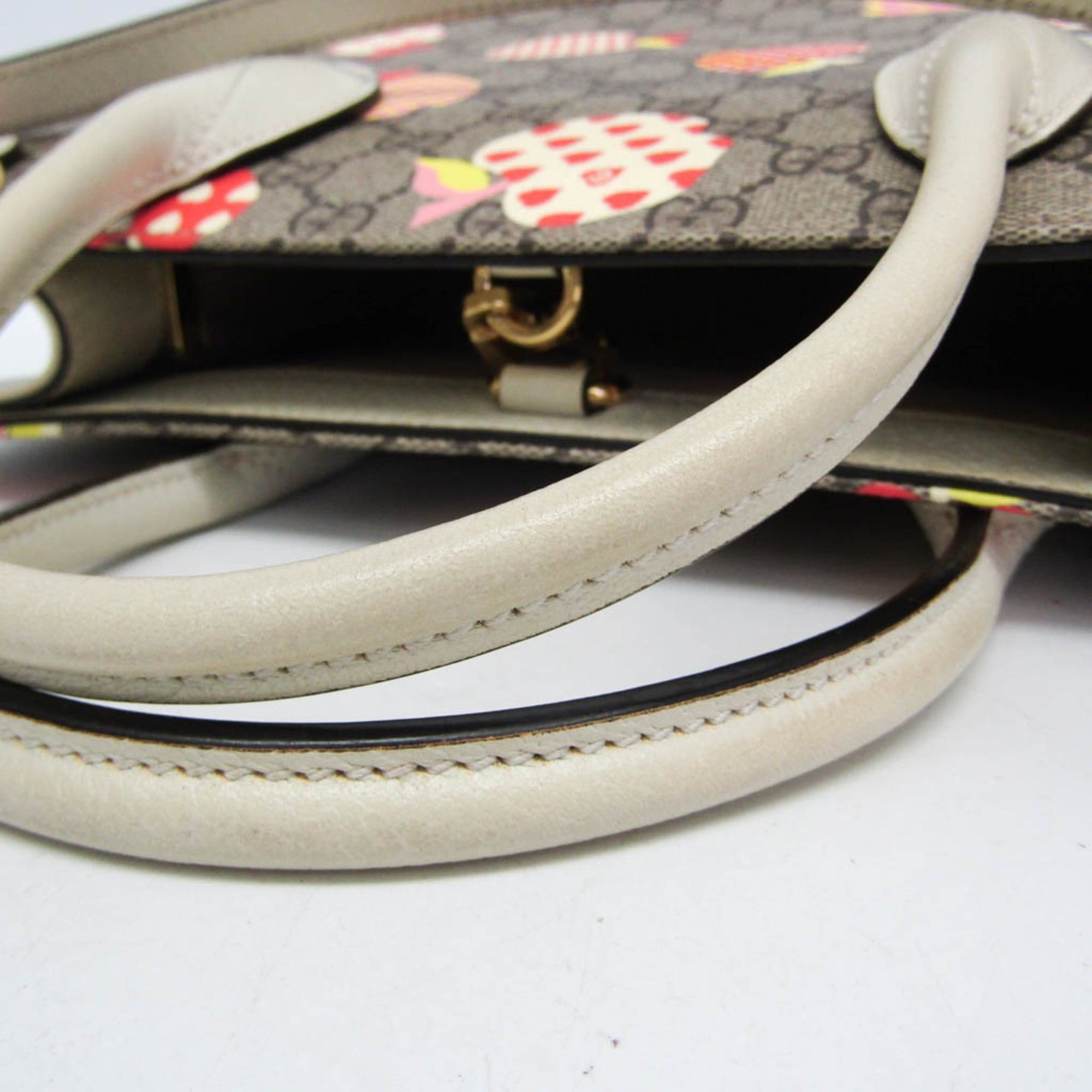 Gucci Gucci GG Supreme Apple Heart Reborn 659983 Women's Leather,GG Supreme Handbag,Shoulder Bag Beige,Brown,Cream,Multi-color Size ONE SIZE - 11 Thumbnail