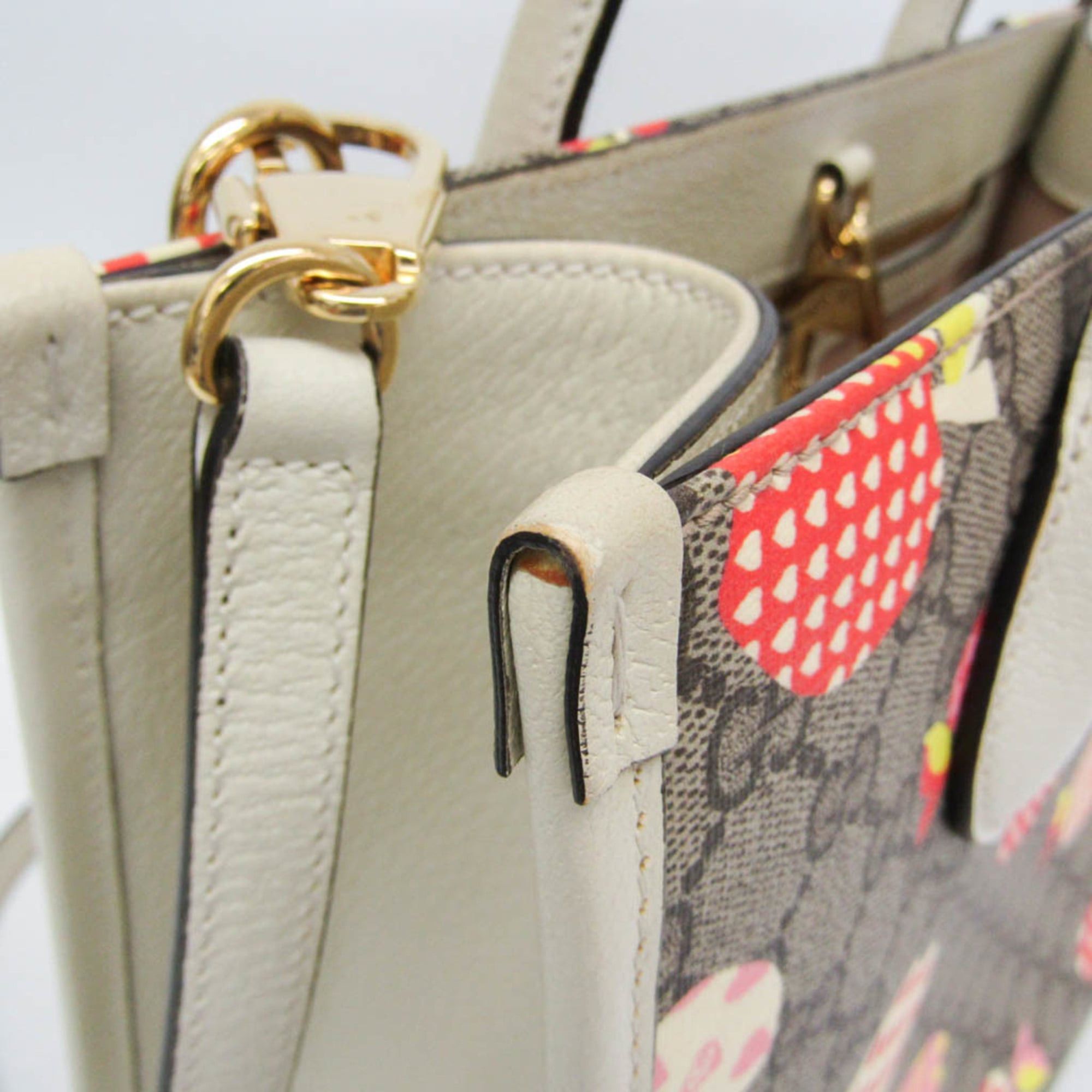 Gucci Gucci GG Supreme Apple Heart Reborn 659983 Women's Leather,GG Supreme Handbag,Shoulder Bag Beige,Brown,Cream,Multi-color Size ONE SIZE - 9 Thumbnail