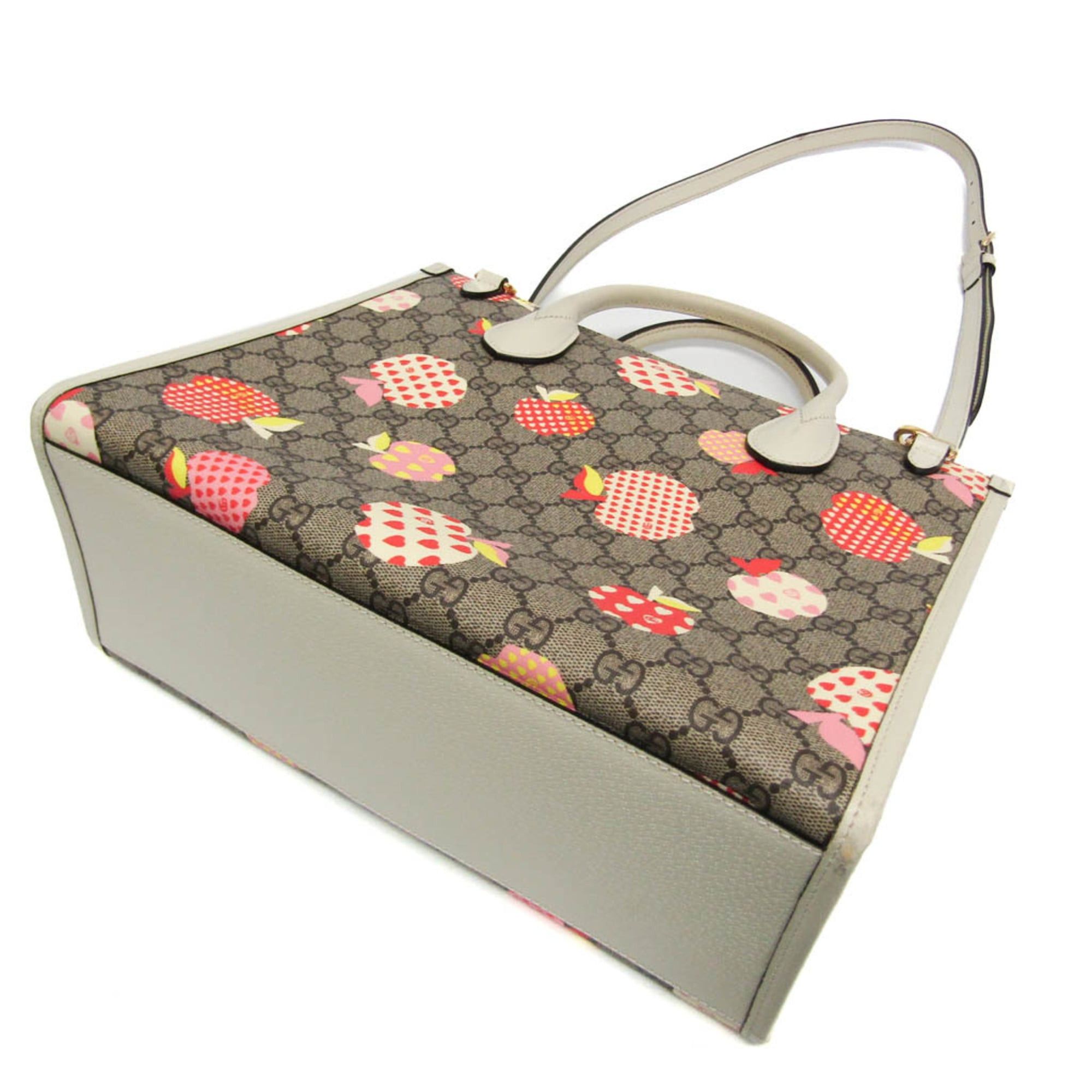 Gucci Gucci GG Supreme Apple Heart Reborn 659983 Women's Leather,GG Supreme Handbag,Shoulder Bag Beige,Brown,Cream,Multi-color Size ONE SIZE - 3 Thumbnail