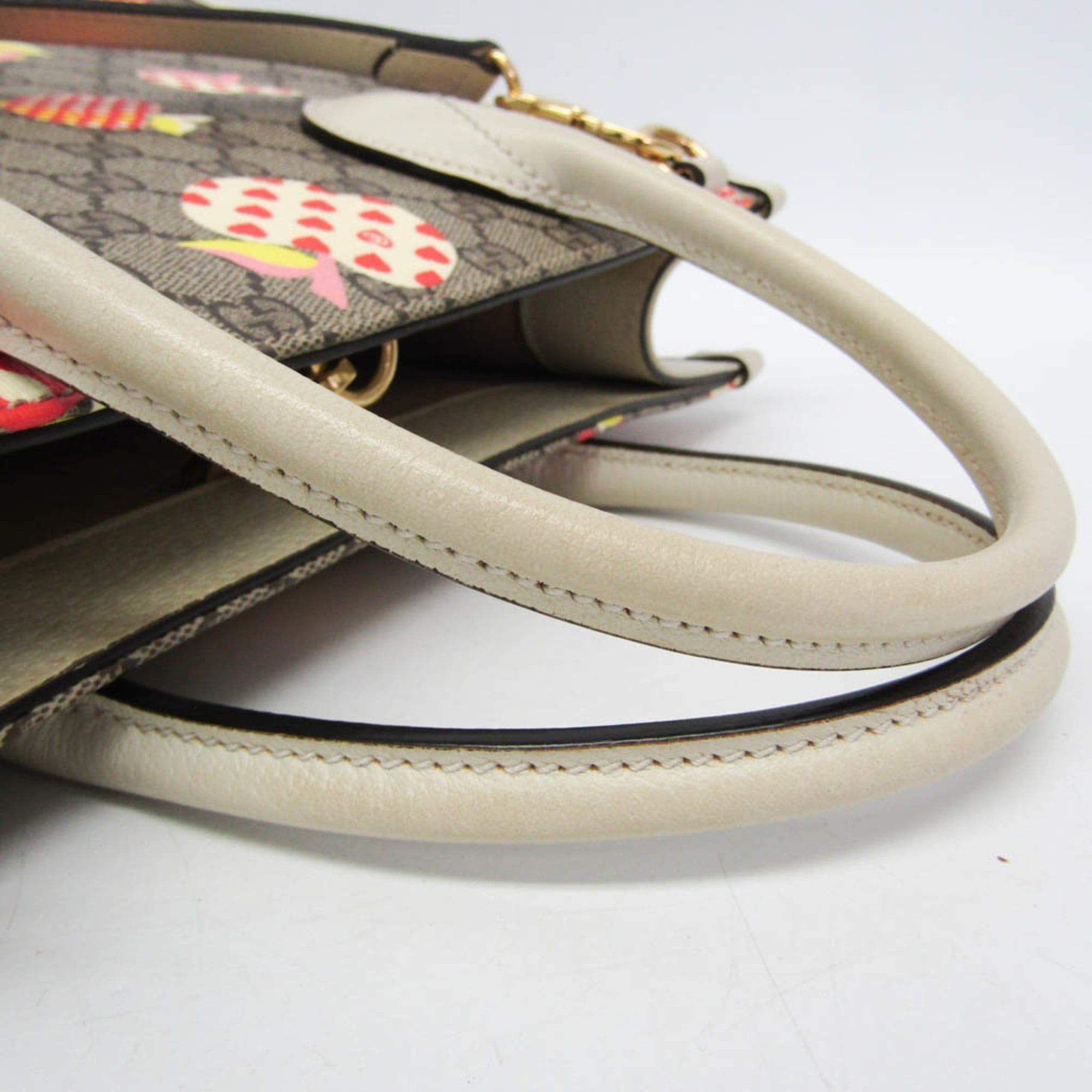 Gucci Gucci GG Supreme Apple Heart Reborn 659983 Women's Leather,GG Supreme Handbag,Shoulder Bag Beige,Brown,Cream,Multi-color Size ONE SIZE - 10 Thumbnail