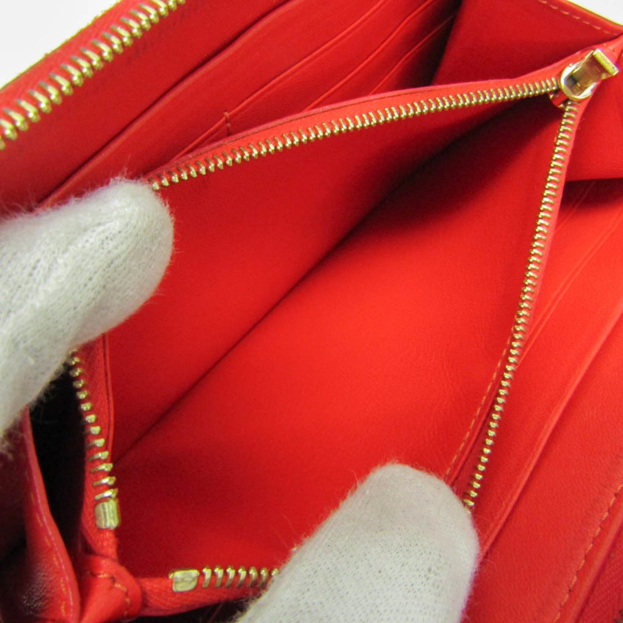Celine Celine Large Zip Multifunction 103973 Women's Calfskin Long Wallet (bi-fold) Red Color Size ONE SIZE - 5 Thumbnail